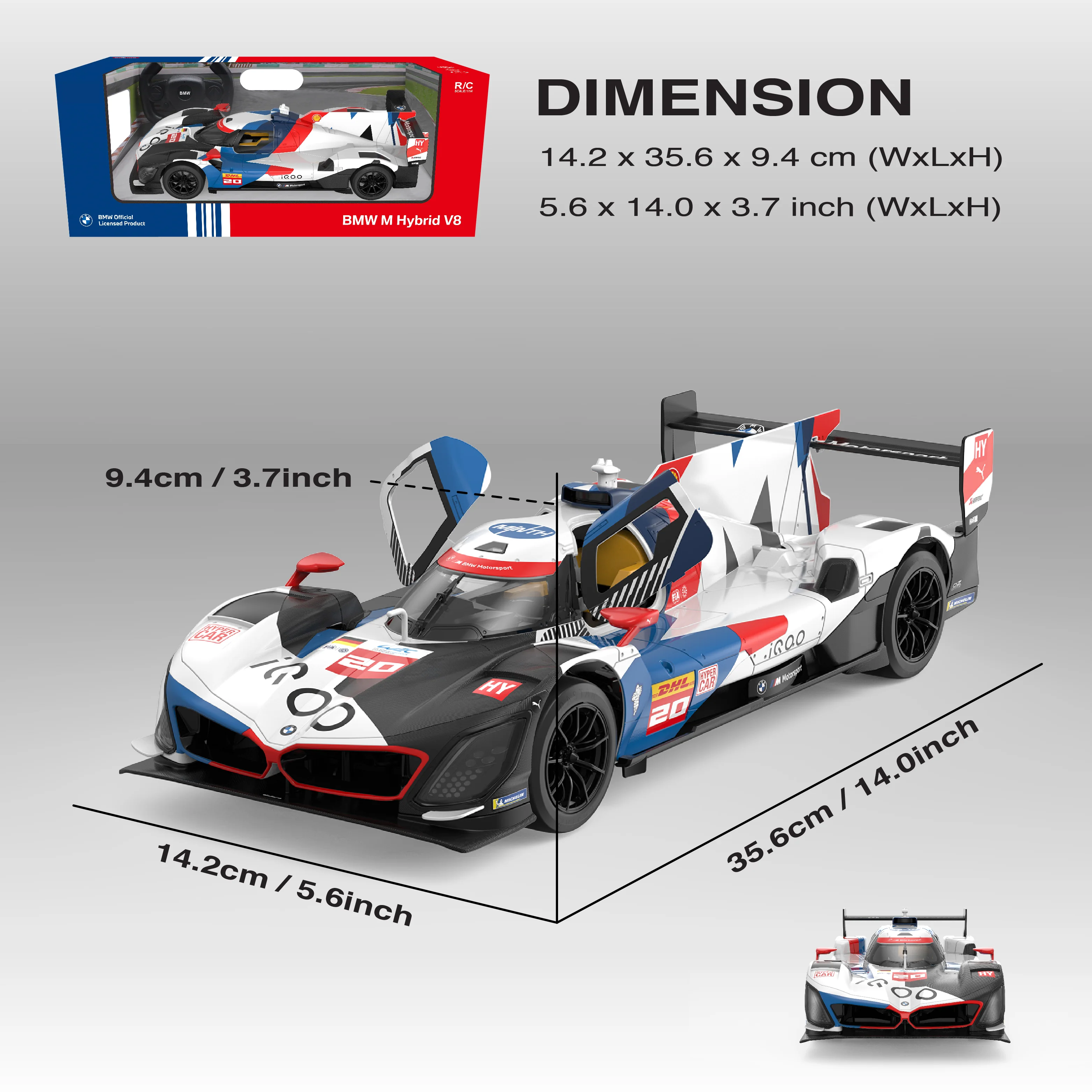 BMW M Hyrbid V8 RC Car 1/14 Scale Licensed Remote Control Toy Car by Rastar - Image 5