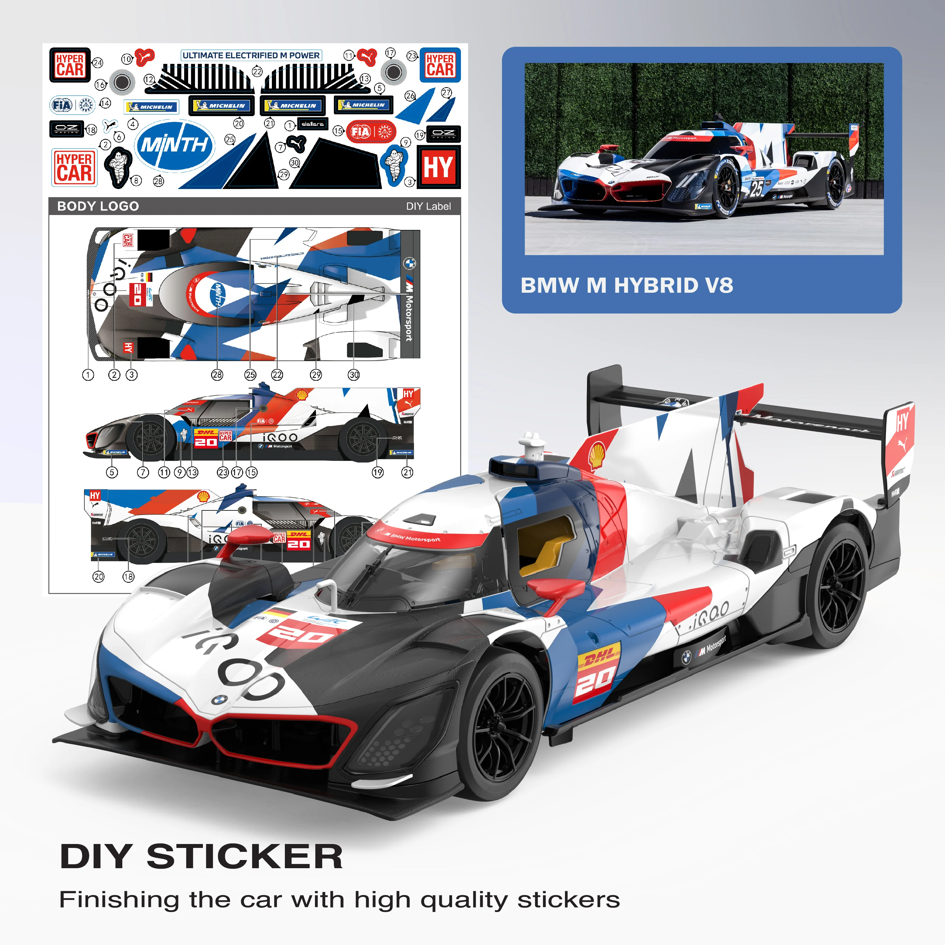 BMW M Hyrbid V8 RC Car 1/14 Scale Licensed Remote Control Toy Car by Rastar - Image 6