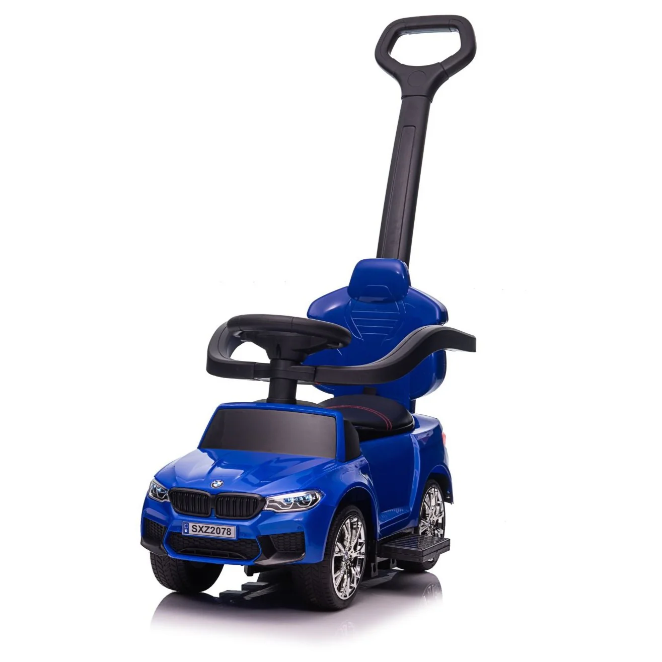 BMW M5 4-in-1 Push Pedal Ride On Car with Push Bar and LED Lights, Licensed - Image 2