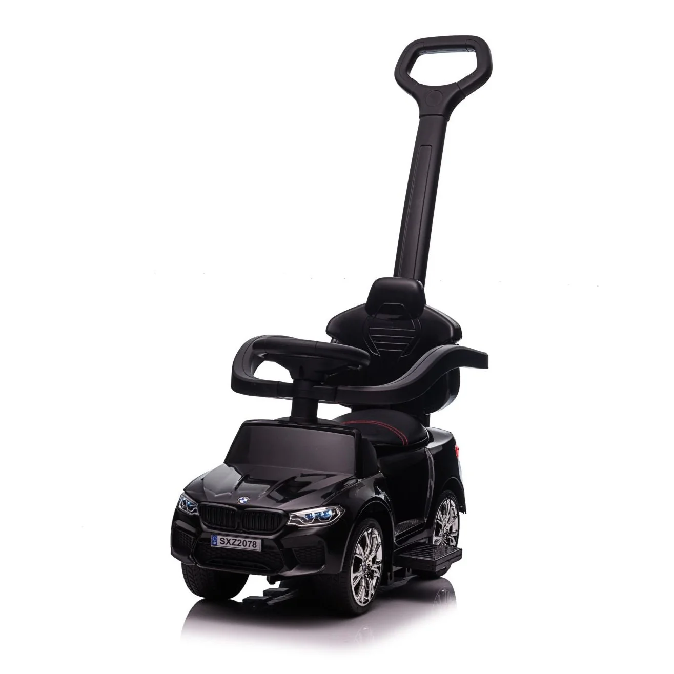 BMW M5 4-in-1 Push Pedal Ride On Car with Push Bar and LED Lights, Licensed - Image 5