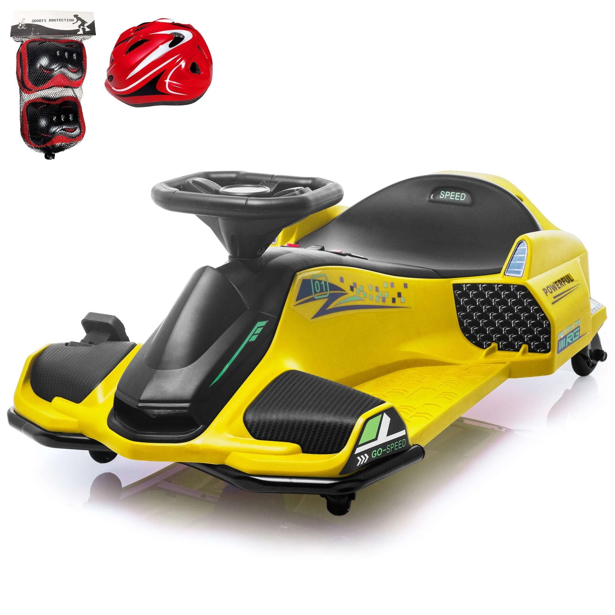 Brushless 24V Go Kart, ThunderDrift™ High-Speed Outdoor Drifter with Variable Speed Throttle and Bonus Protective Gears - Image 10