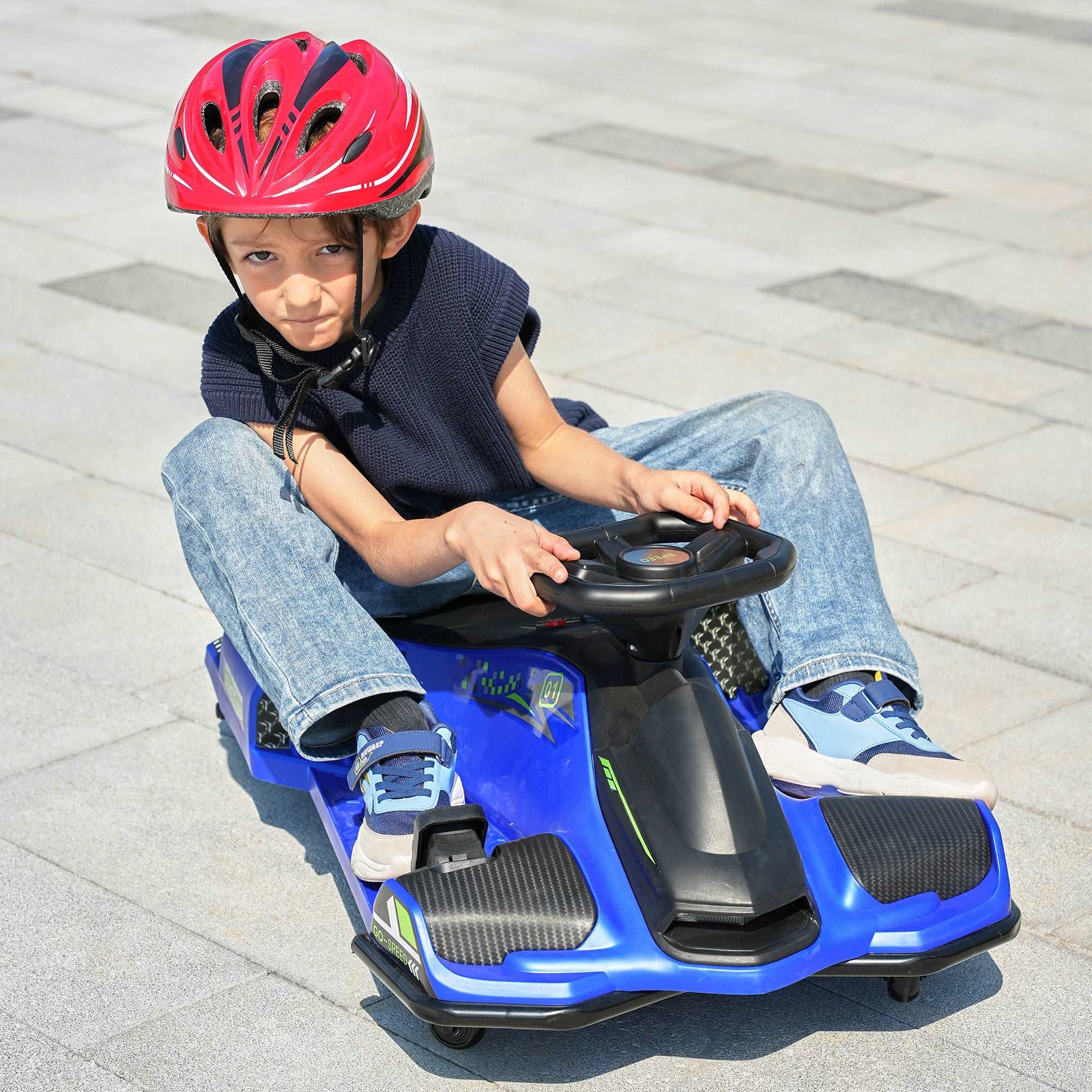 Brushless 24V Go Kart, ThunderDrift™ High-Speed Outdoor Drifter with Variable Speed Throttle and Bonus Protective Gears - Image 12