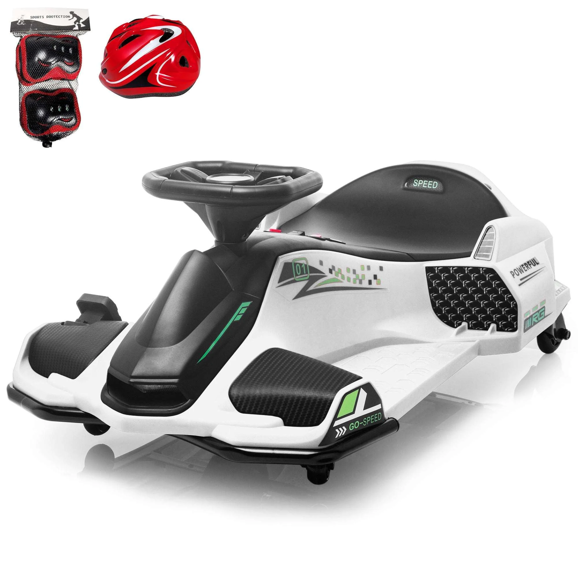 Brushless 24V Go Kart, ThunderDrift™ High-Speed Outdoor Drifter with Variable Speed Throttle and Bonus Protective Gears - Image 2