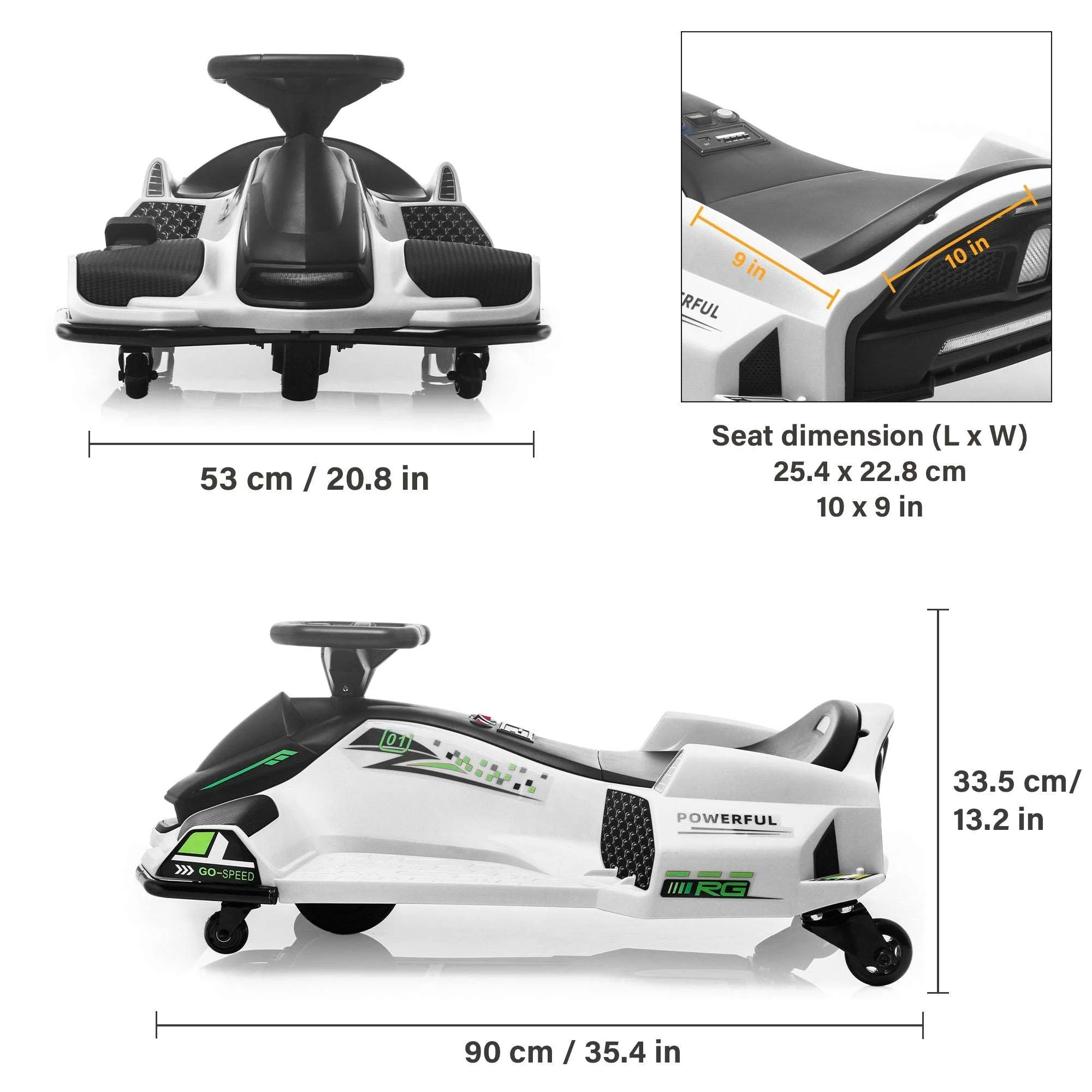 Brushless 24V Go Kart, ThunderDrift™ High-Speed Outdoor Drifter with Variable Speed Throttle and Bonus Protective Gears - Image 5