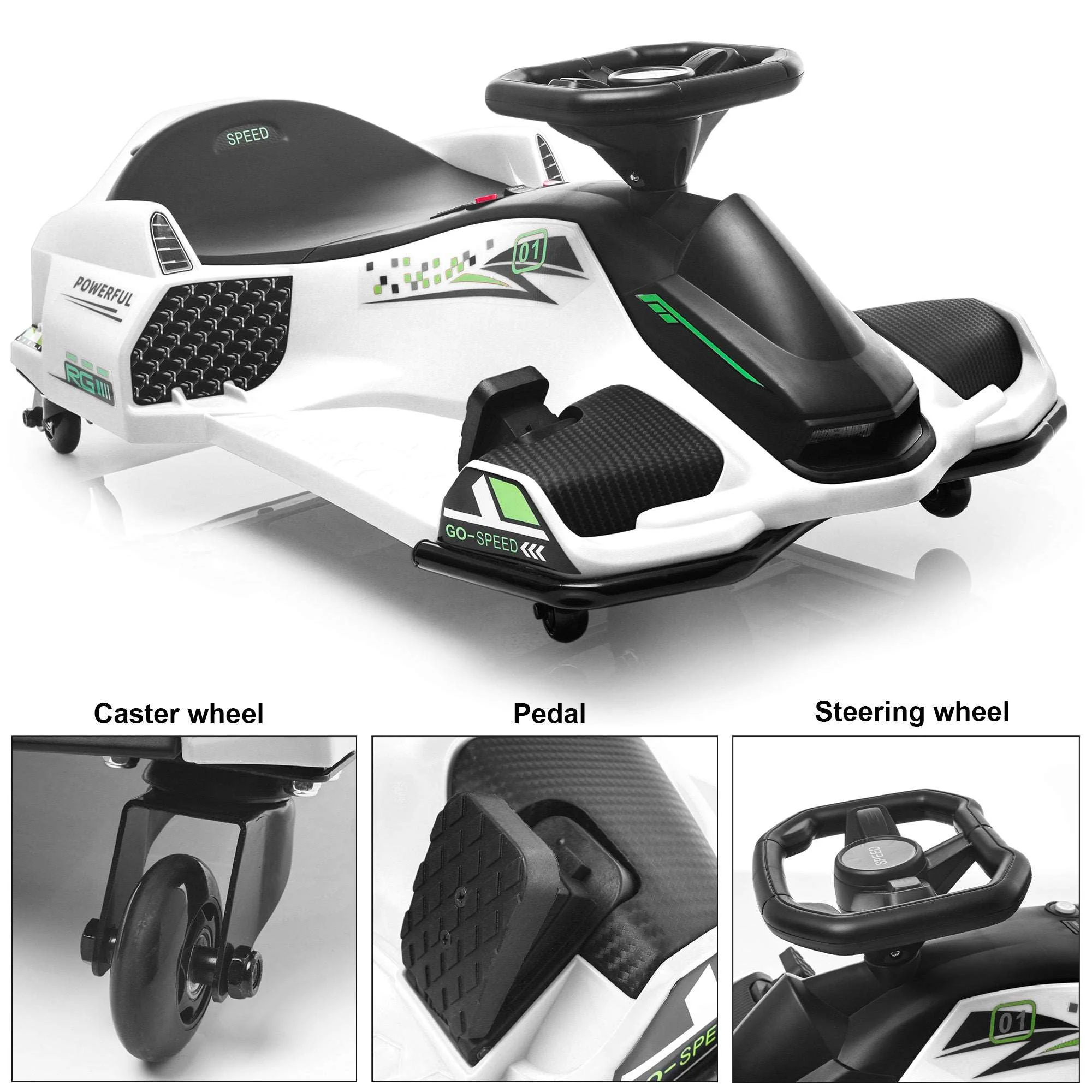 Brushless 24V Go Kart, ThunderDrift™ High-Speed Outdoor Drifter with Variable Speed Throttle and Bonus Protective Gears - Image 7