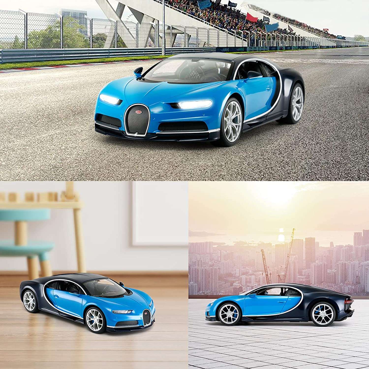 Bugatti Chiron RC Car 1/14 Scale Licensed Remote Control Toy Car with Working Lights by Rastar - Image 10