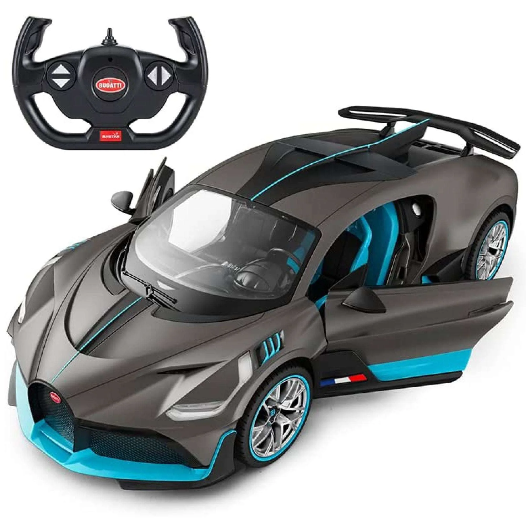 Bugatti Divo RC Car 1/14 Scale Licensed Remote Control Toy Car with Open Doors and Working Lights by Rastar