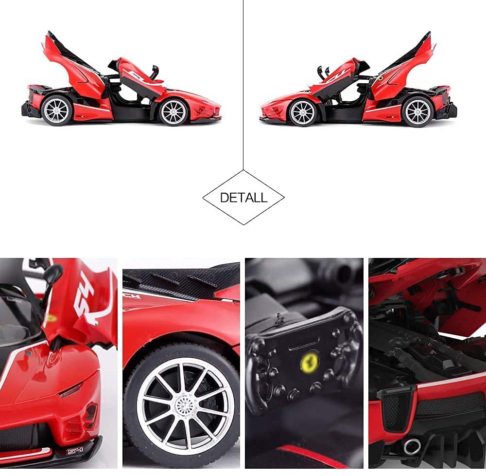 Ferrari FXXK EVO 1/18 Scale DIY Building Kit Licensed with Remote Control and Customization Stickers by Rastar, 92pcs - Image 11