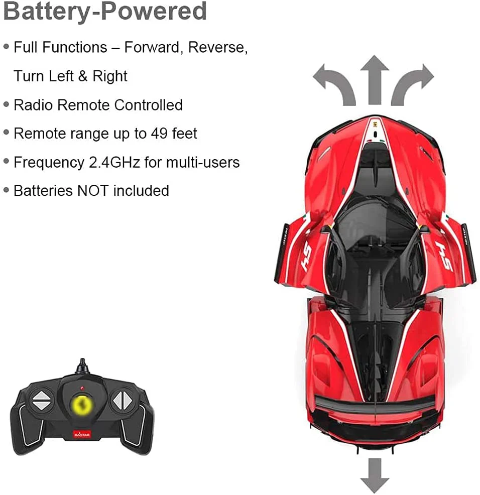 Ferrari FXXK EVO 1/18 Scale DIY Building Kit Licensed with Remote Control and Customization Stickers by Rastar, 92pcs - Image 13