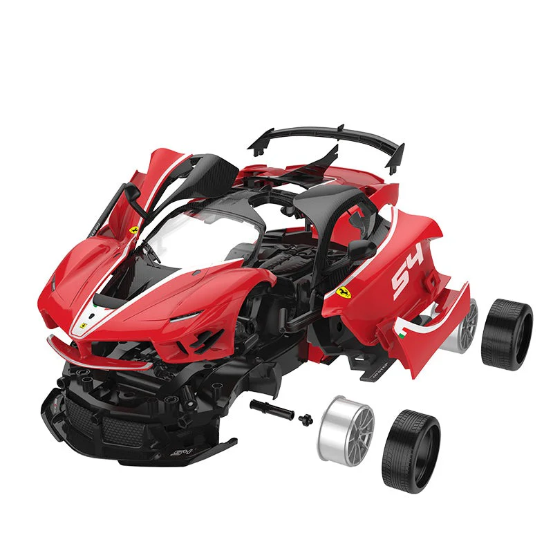 Ferrari FXXK EVO 1/18 Scale DIY Building Kit Licensed with Remote Control and Customization Stickers by Rastar, 92pcs - Image 4