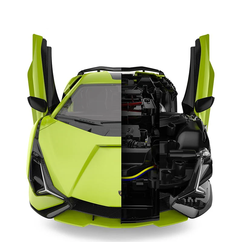 Lamborghini Sian 1/18 Scale DIY Building Kit Licensed with Remote Control and Customization Stickers by Rastar, 72pcs - Image 3
