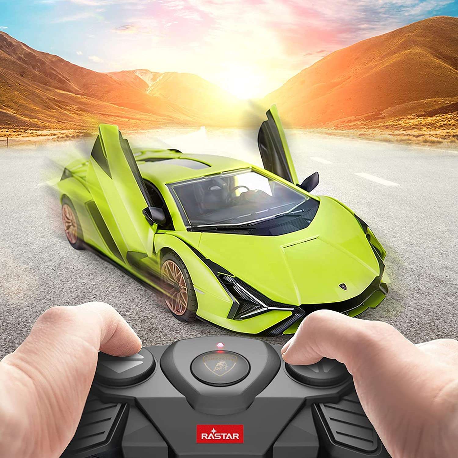 Lamborghini Sian 1/18 Scale DIY Building Kit Licensed with Remote Control and Customization Stickers by Rastar, 72pcs - Image 9