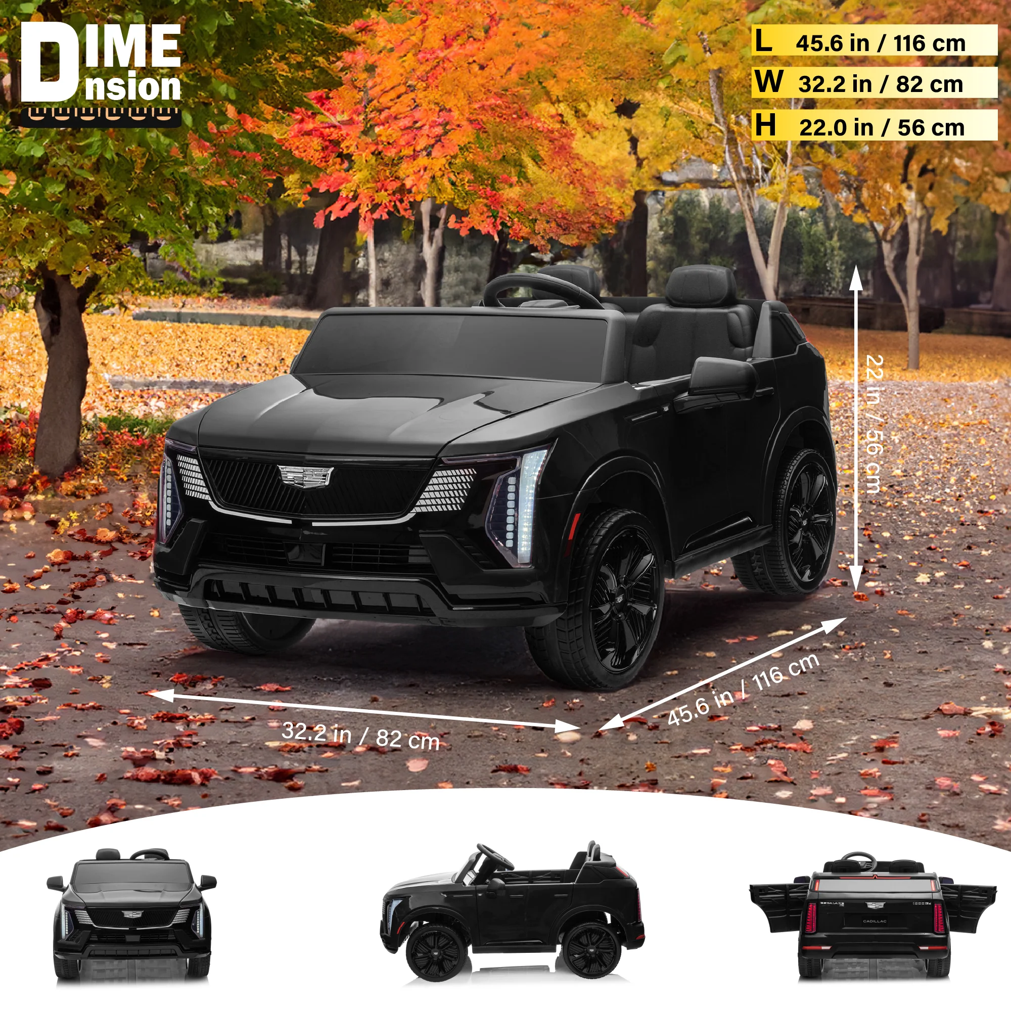 Cadillac Escalade IQ 24V 2 Seater Kids Ride On Car with Remote Control, EVA Quiet Tires, Open Doors, LED Lights & Music - Image 5