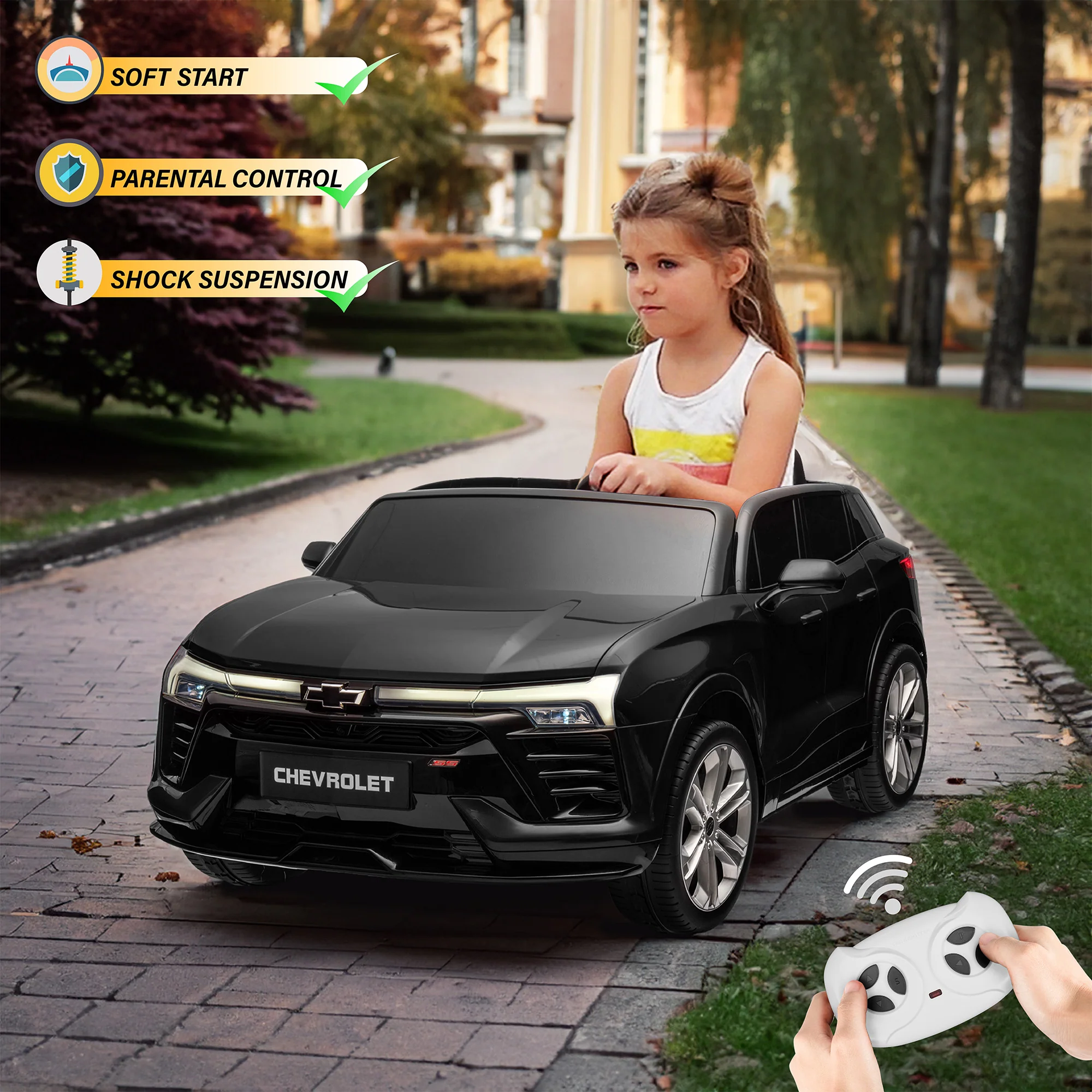 Chevrolet Blazer 24V 2 Seater Ride on Car for Kids with Remote Control, Open Doors, LED Lights and Music - Image 3
