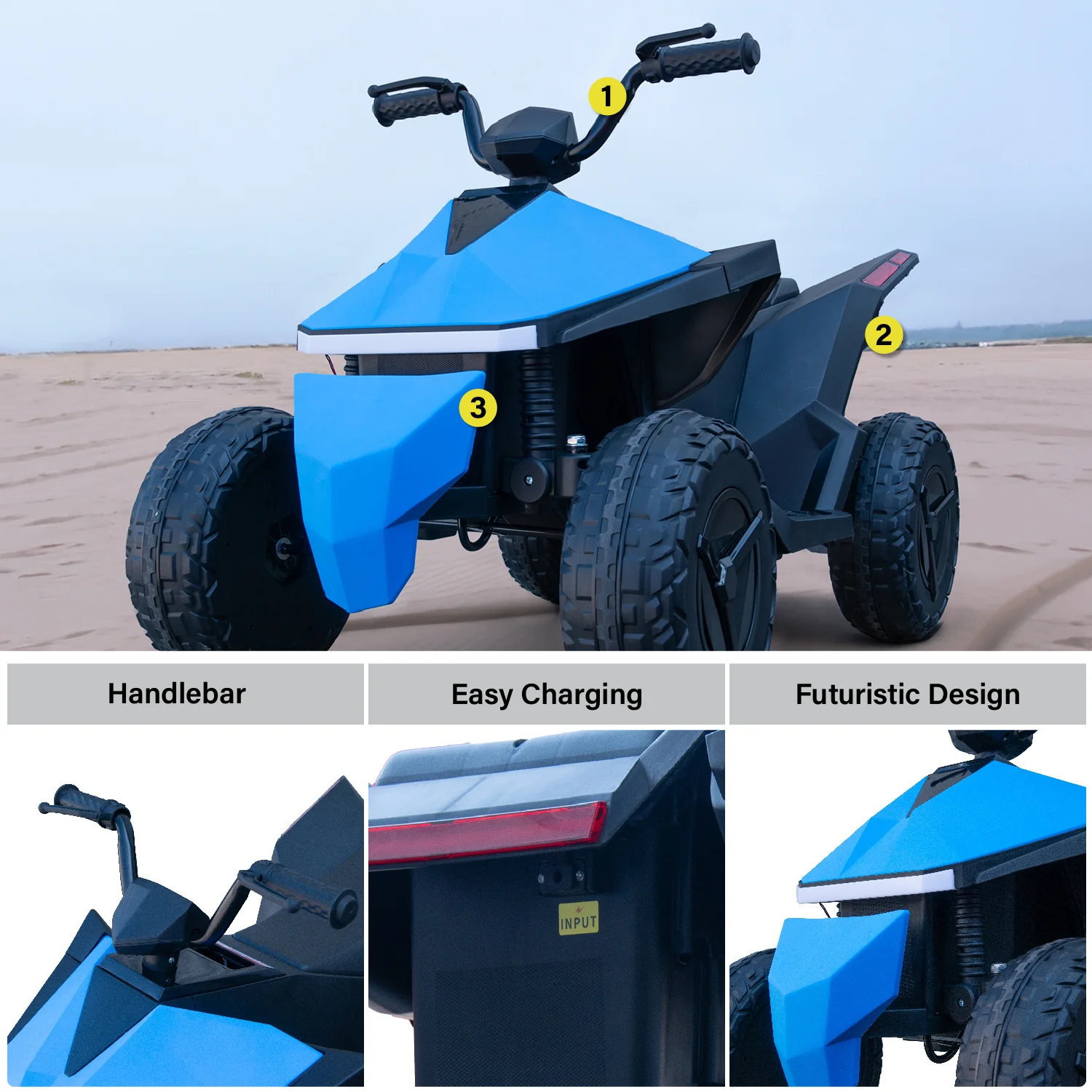 Cyber 12V Ride-On ATV, Electric Quad with Rear Suspension, Independent Driving - Image 4