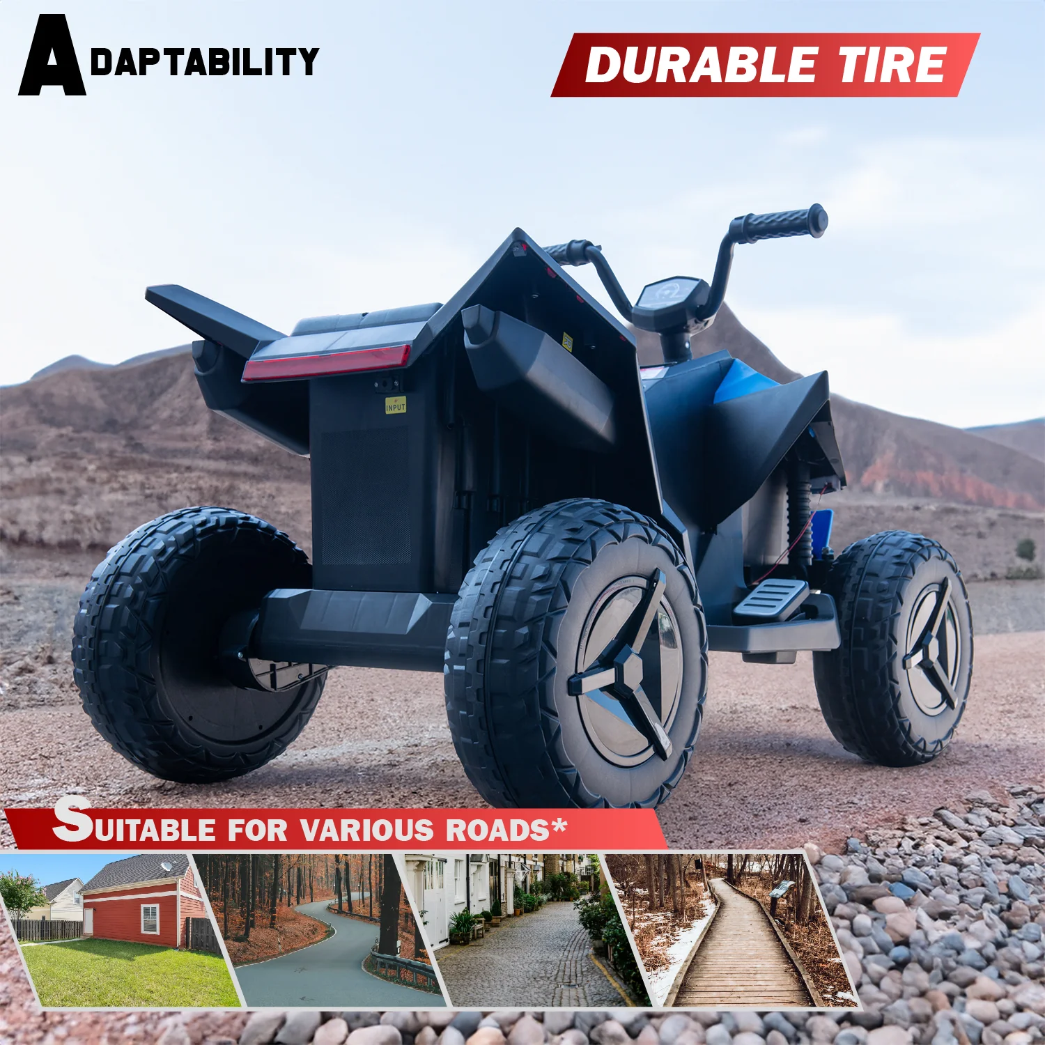 Cyber 12V Ride-On ATV, Electric Quad with Rear Suspension, Independent Driving - Image 5