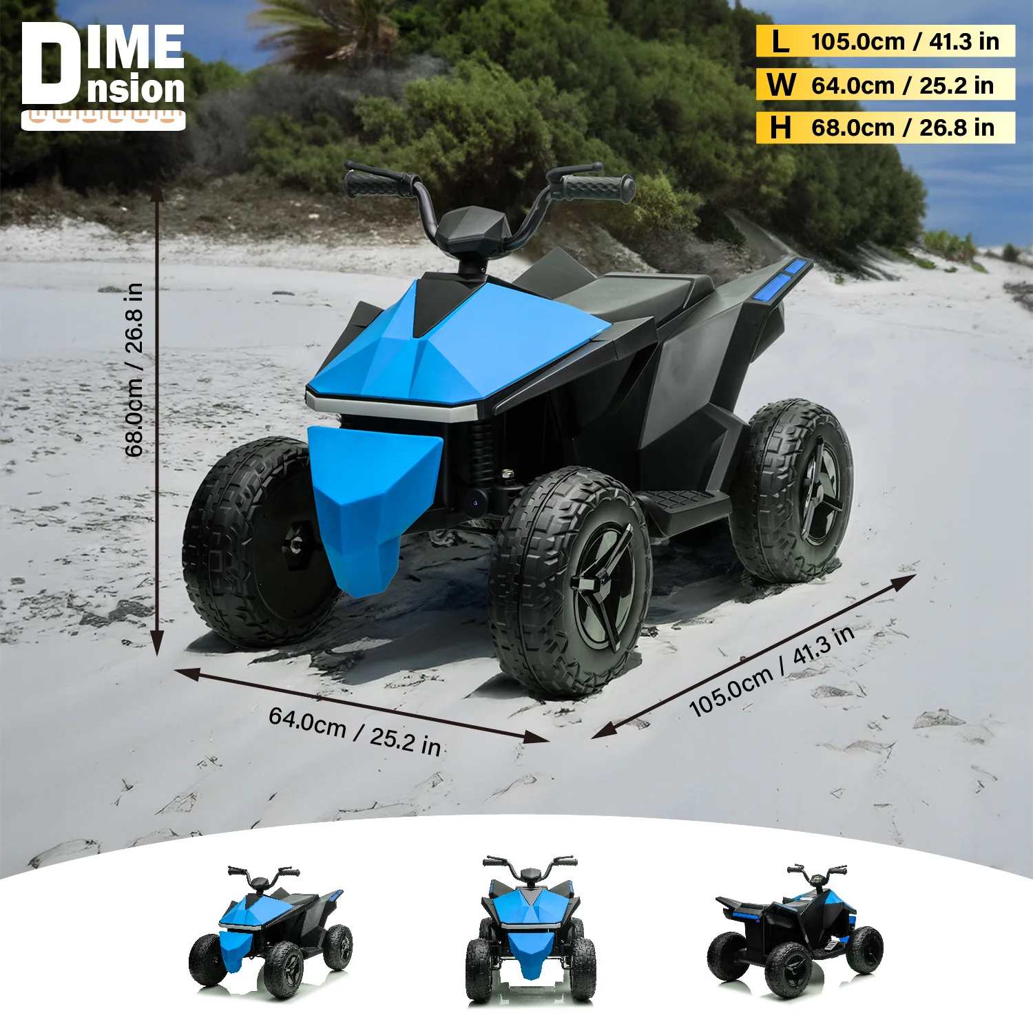Cyber 12V Ride-On ATV, Electric Quad with Rear Suspension, Independent Driving - Image 7