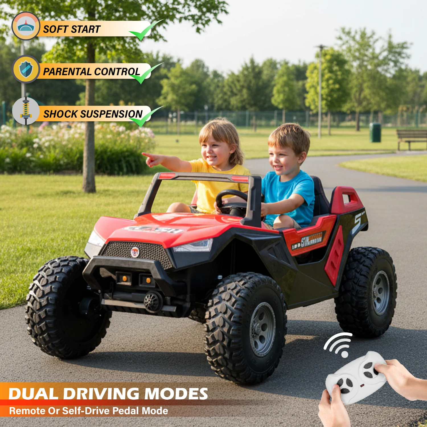 Dune Buggy 2 Seater 24V Off-Road UTV with Remote Control and EVA Tires - Image 4