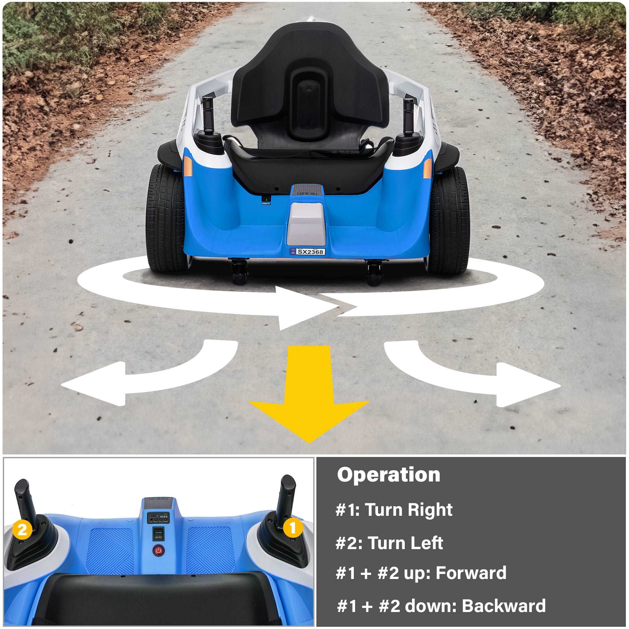 Eddy 360™ 12V Spinning Joystick Kid's Electric Ride on Car, with Remote Control and MP3 - Image 5