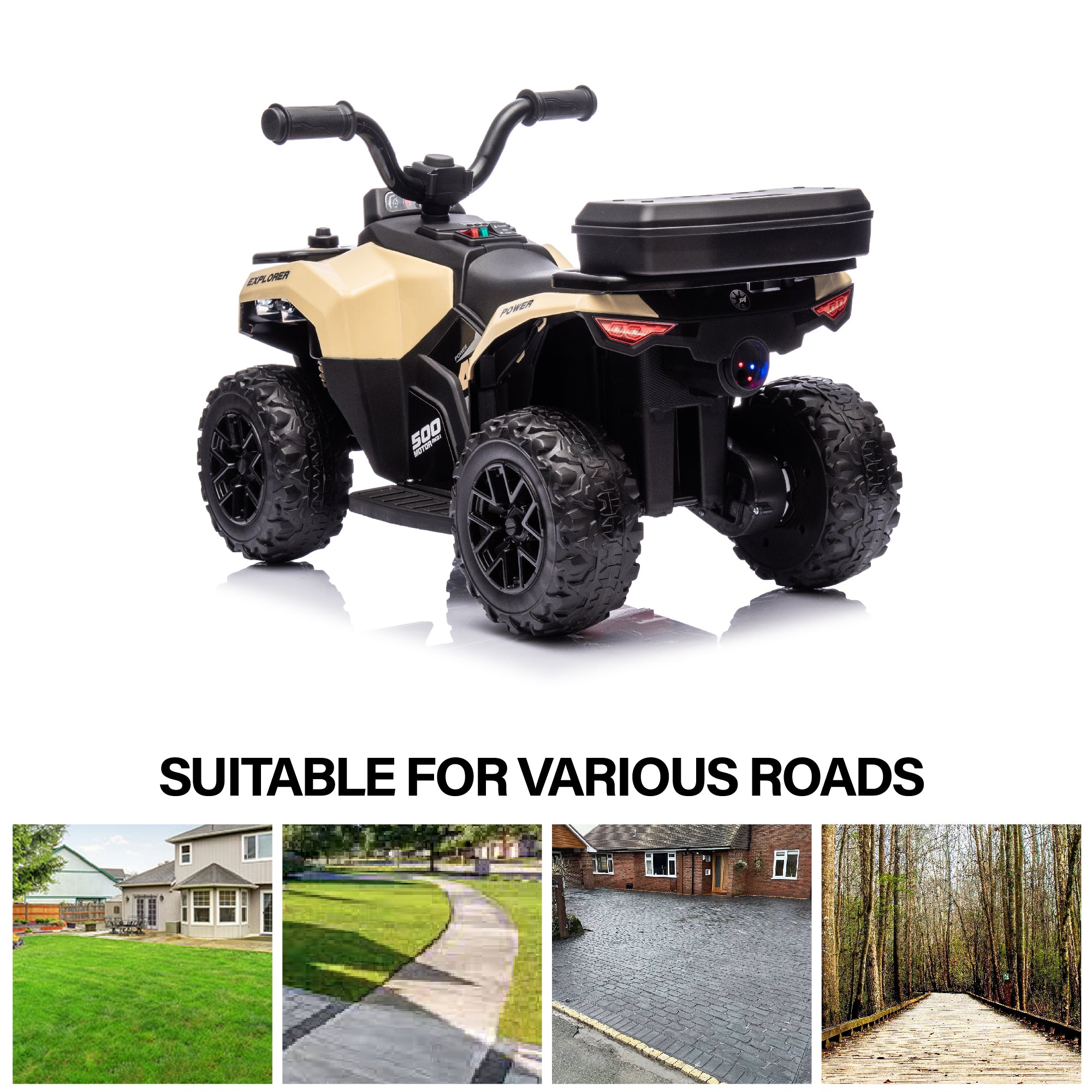 Explorer Quad ATV 6V Ride on Car 4-Wheeler Kids ATV with LED Lights and Music - Image 4