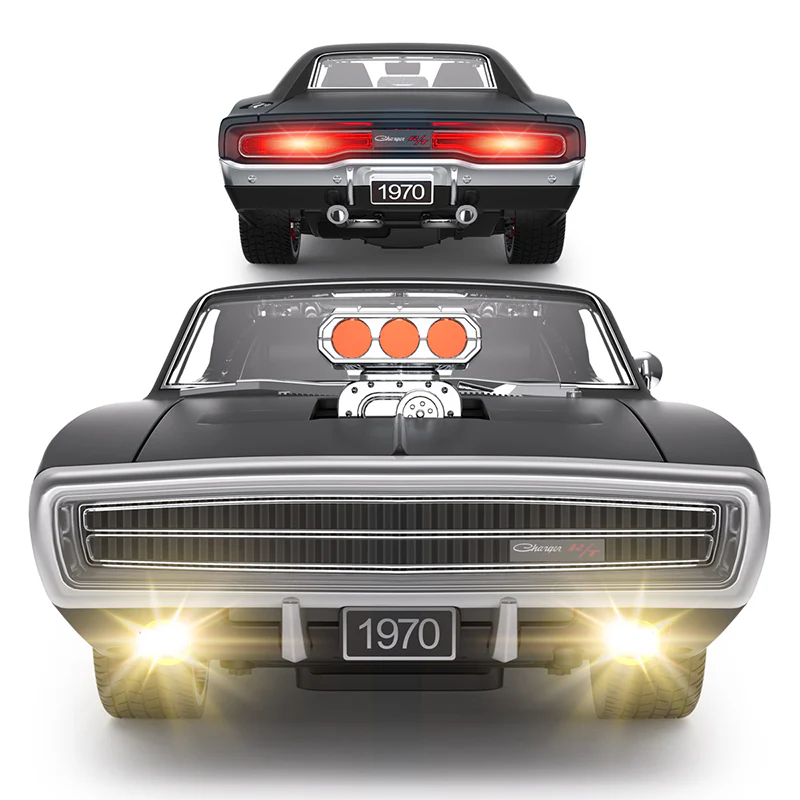 Dodge Charger R/T with Engine RC Car 1/16 Licensed Remote Control Toy Car with Open Doors and Working Lights by Rastar, Fast & Furious - Image 2