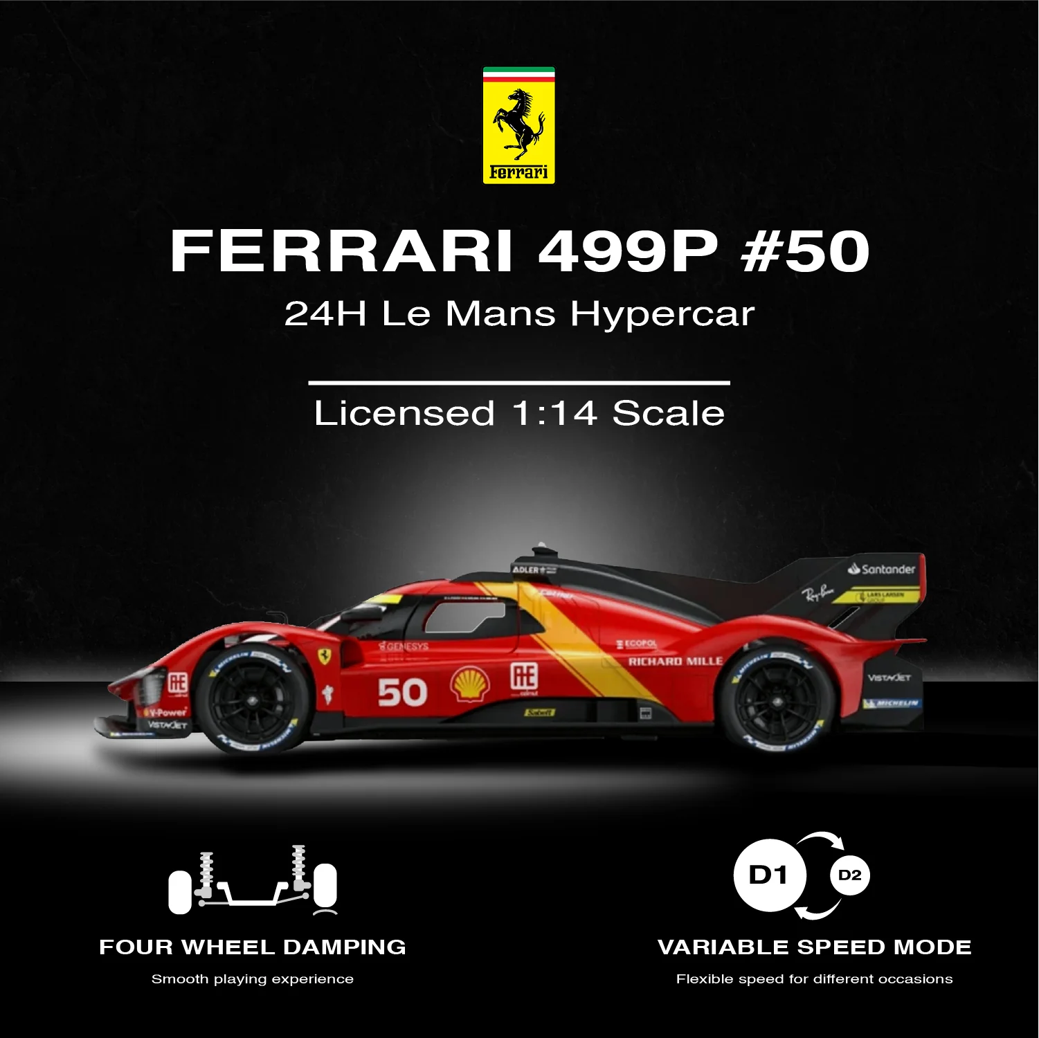 Ferrari 499P RC Car 1/14 Scale Licensed Remote Control Toy Car by Rastar - Image 2