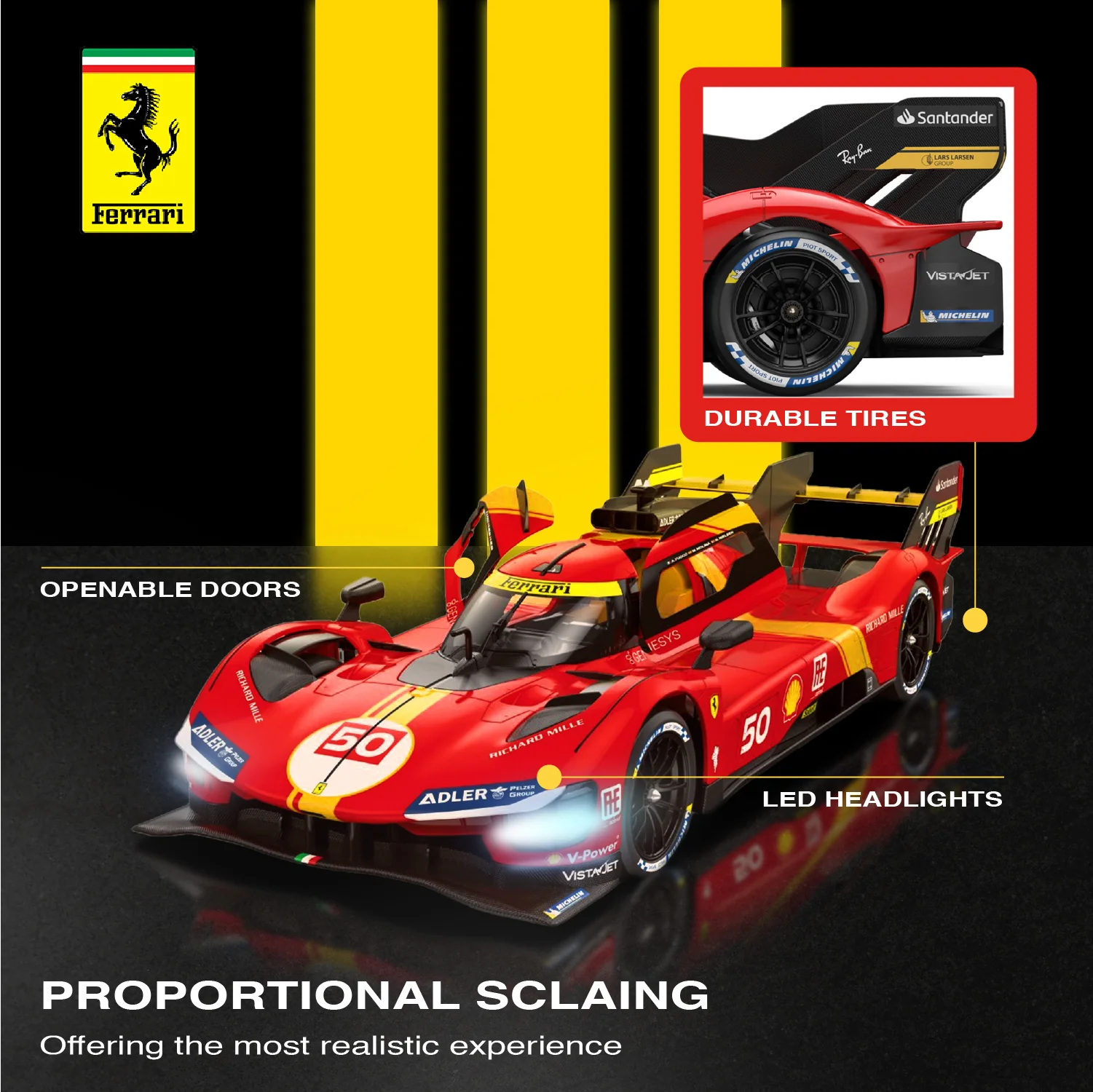 Ferrari 499P RC Car 1/14 Scale Licensed Remote Control Toy Car by Rastar - Image 3