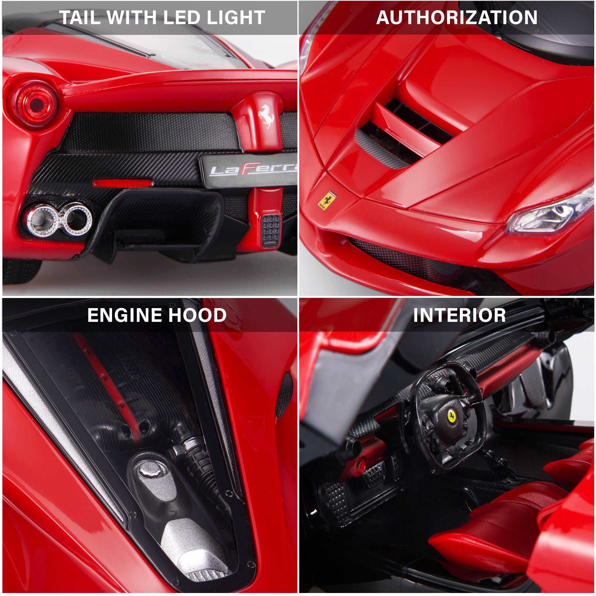 Ferrari LaFerrari RC Car 1/14 Scale Licensed Remote Control Toy Car with Open Butterfly Doors and Working Lights by Rastar - Image 4