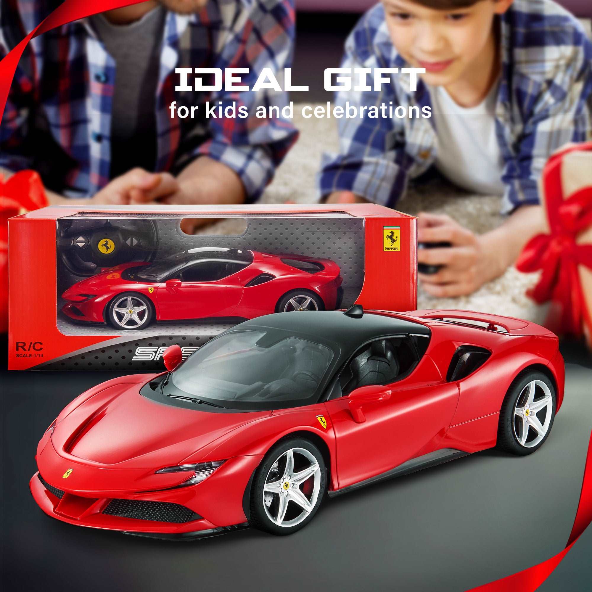 Ferrari SF90 Stradale RC Car 1/14 Scale Licensed Remote Control Toy Car with Working Lights, Rastar - Image 3