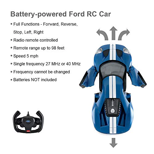 Ford GT RC Car 1/14 Scale Licensed Remote Control Toy Car with Open Doors and Working Lights by Rastar - Image 7