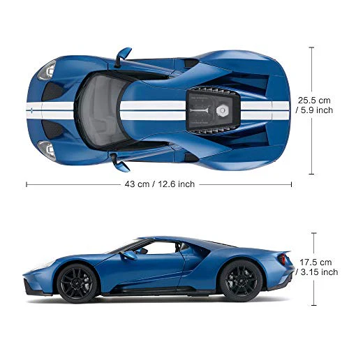 Ford GT RC Car 1/14 Scale Licensed Remote Control Toy Car with Open Doors and Working Lights by Rastar - Image 8
