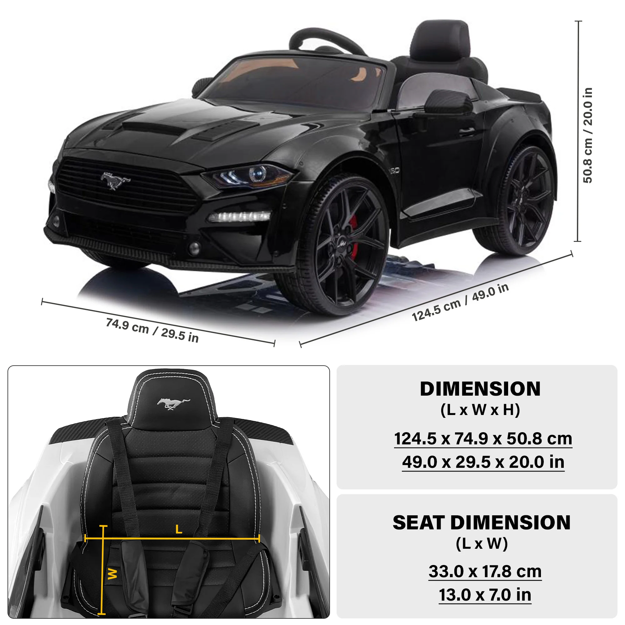 Ford Mustang 24V Kids Ride on Car with Drift Function, Licensed - Image 4