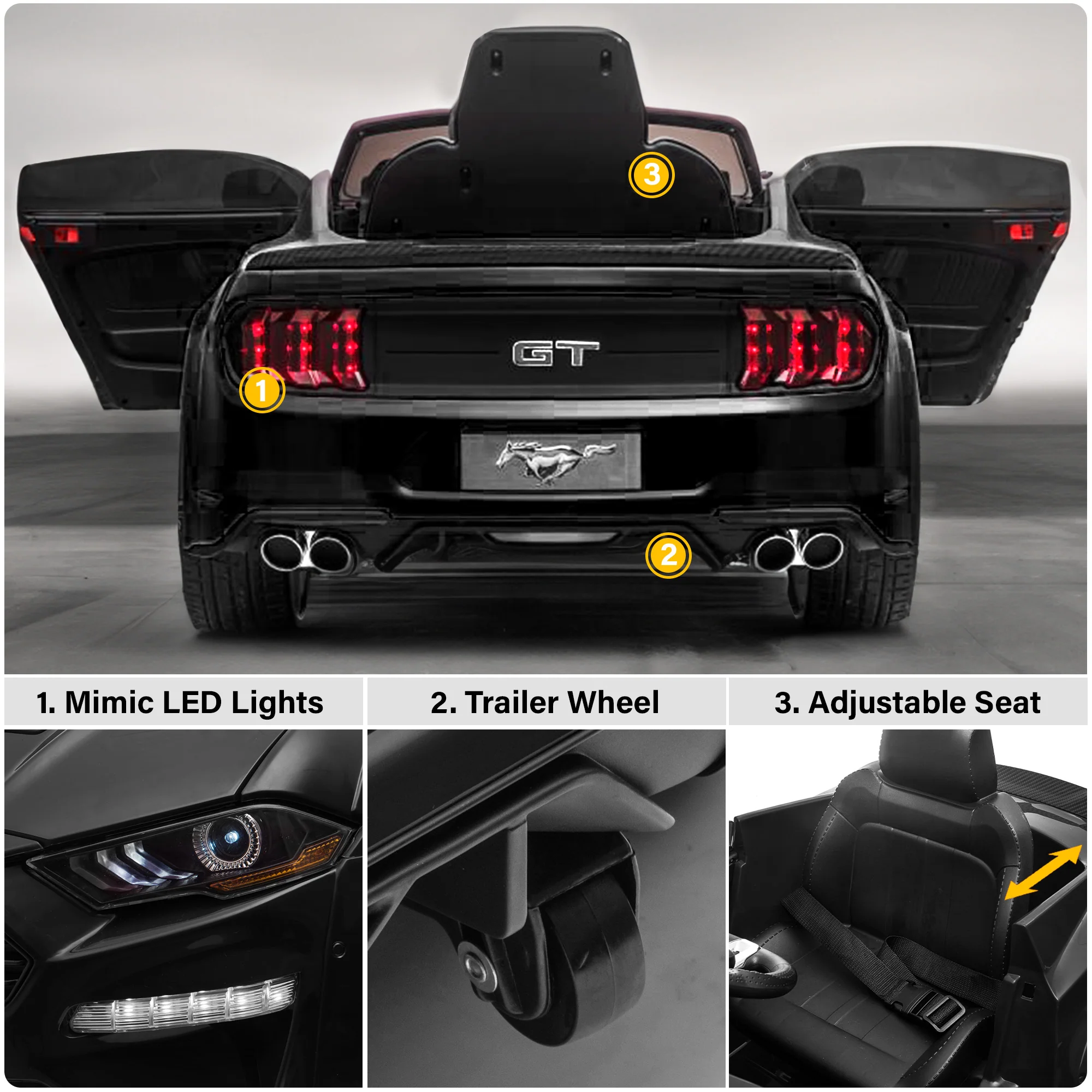 Ford Mustang 24V Kids Ride on Car with Drift Function, Licensed - Image 5