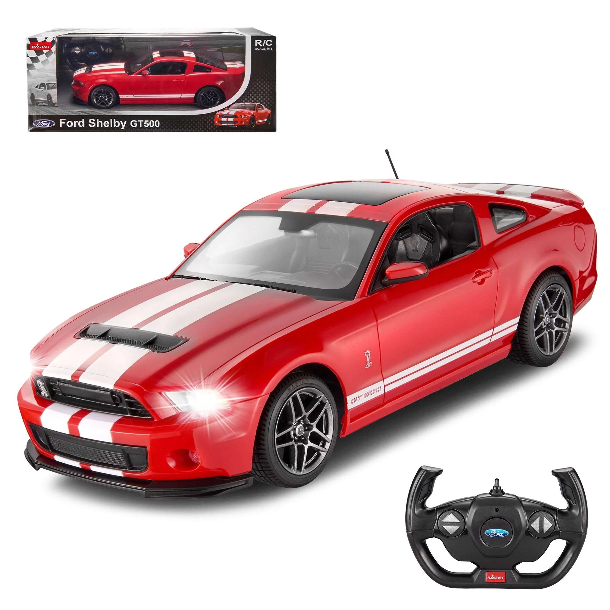 Ford Shelby GT500 RC Car 1/14 Scale Licensed Remote Control Toy Car with Working Lights by Rastar - Image 15