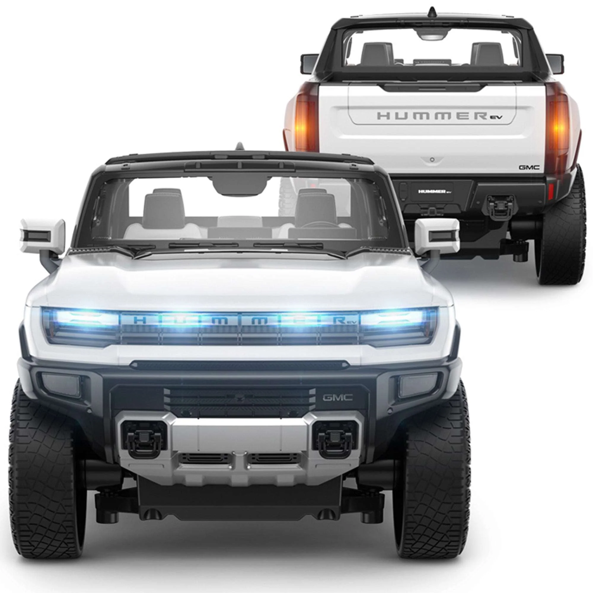 GMC Hummer EV RC Car 1/16 Scale Licensed Remote Control Toy Car with Open Doors, Working Lights, Phone Holder and Crab Walking Mode by Rastar - Image 2