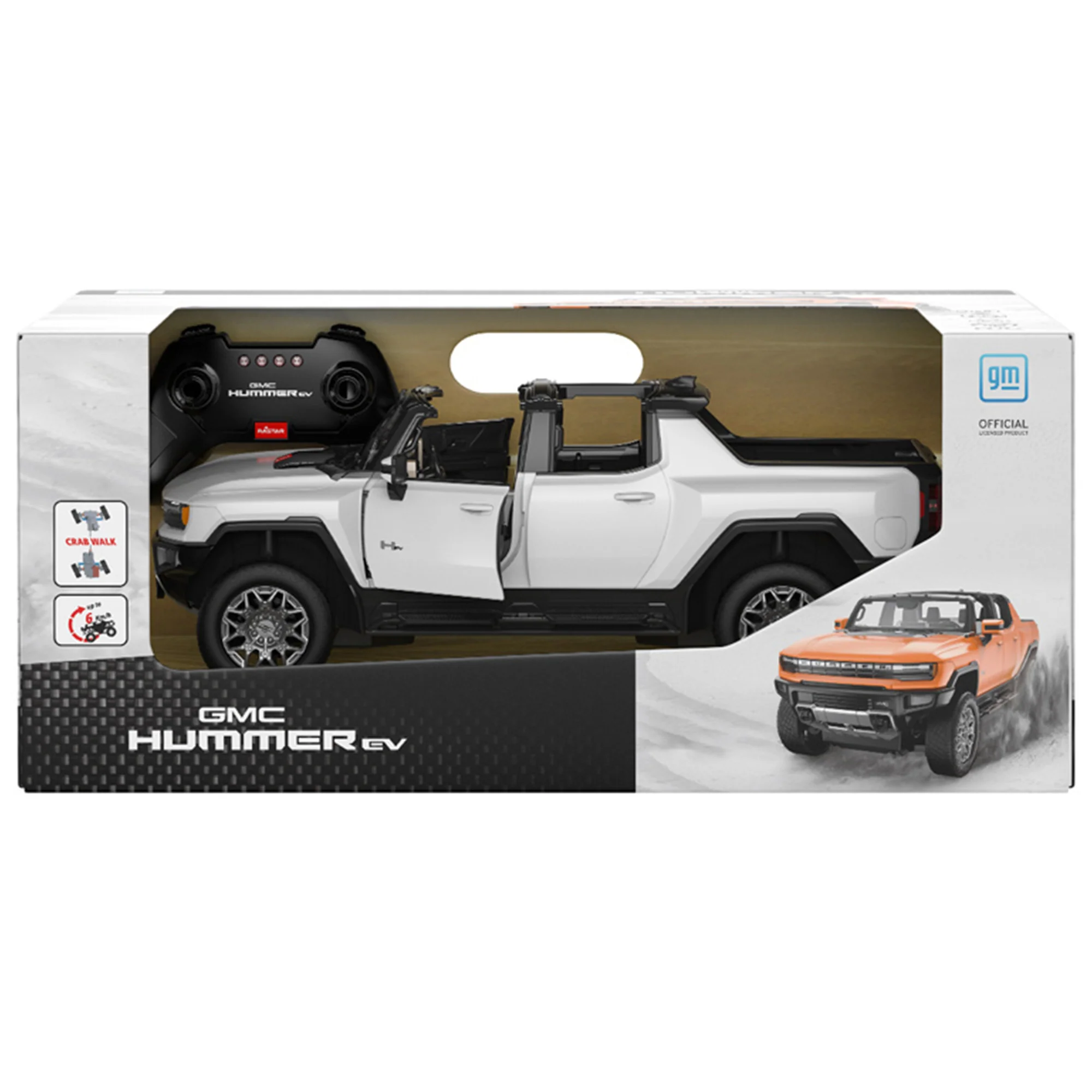 GMC Hummer EV RC Car 1/16 Scale Licensed Remote Control Toy Car with Open Doors, Working Lights, Phone Holder and Crab Walking Mode by Rastar - Image 4