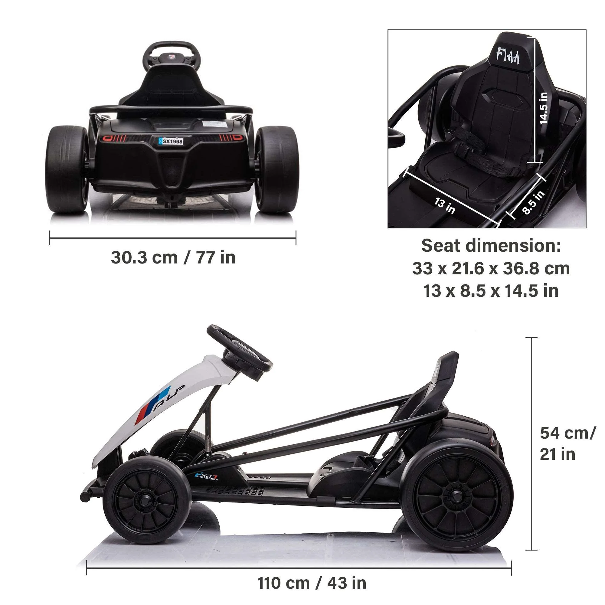 Go Kart 24V High-Speed Outdoor Racer Drifter with Seat Belt - Image 9