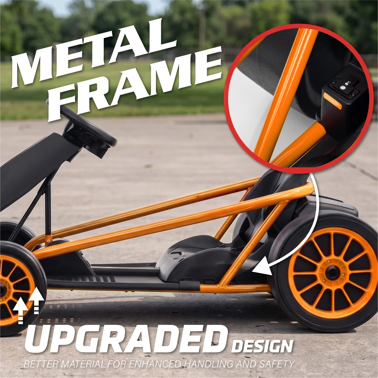Go Kart 24V High-Speed Outdoor Racer Drifter with Seat Belt [Upgraded Design] - Image 11