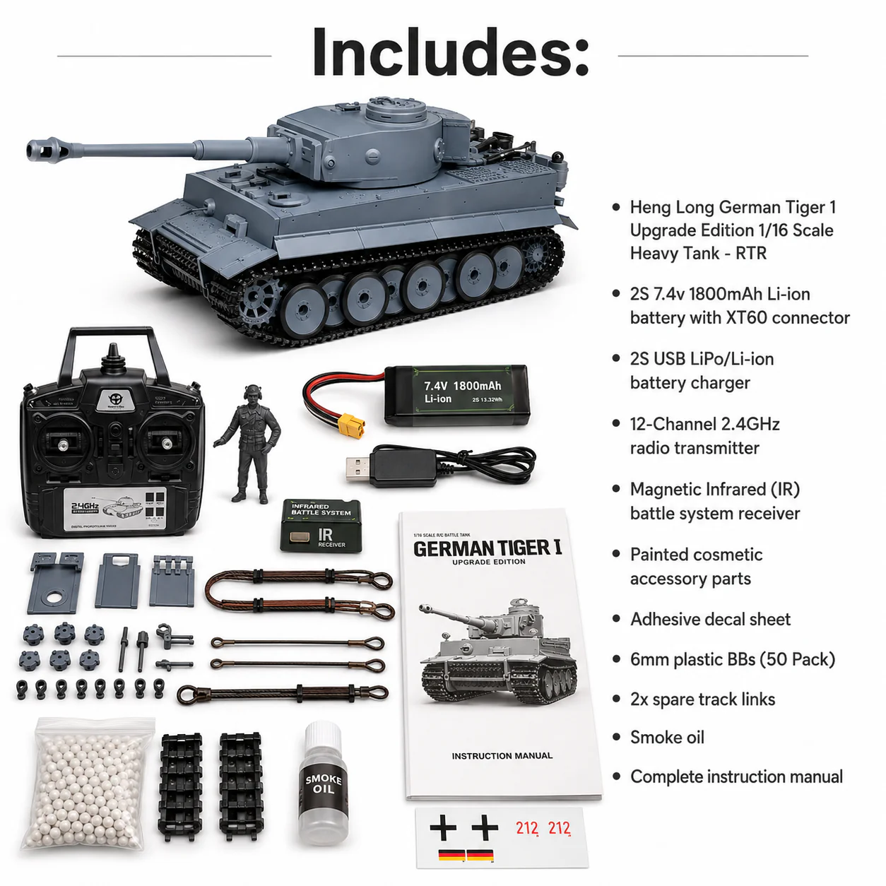 Heng Long® 1/16 RC Battle Tank Tiger I – Upgraded Edition - Image 5