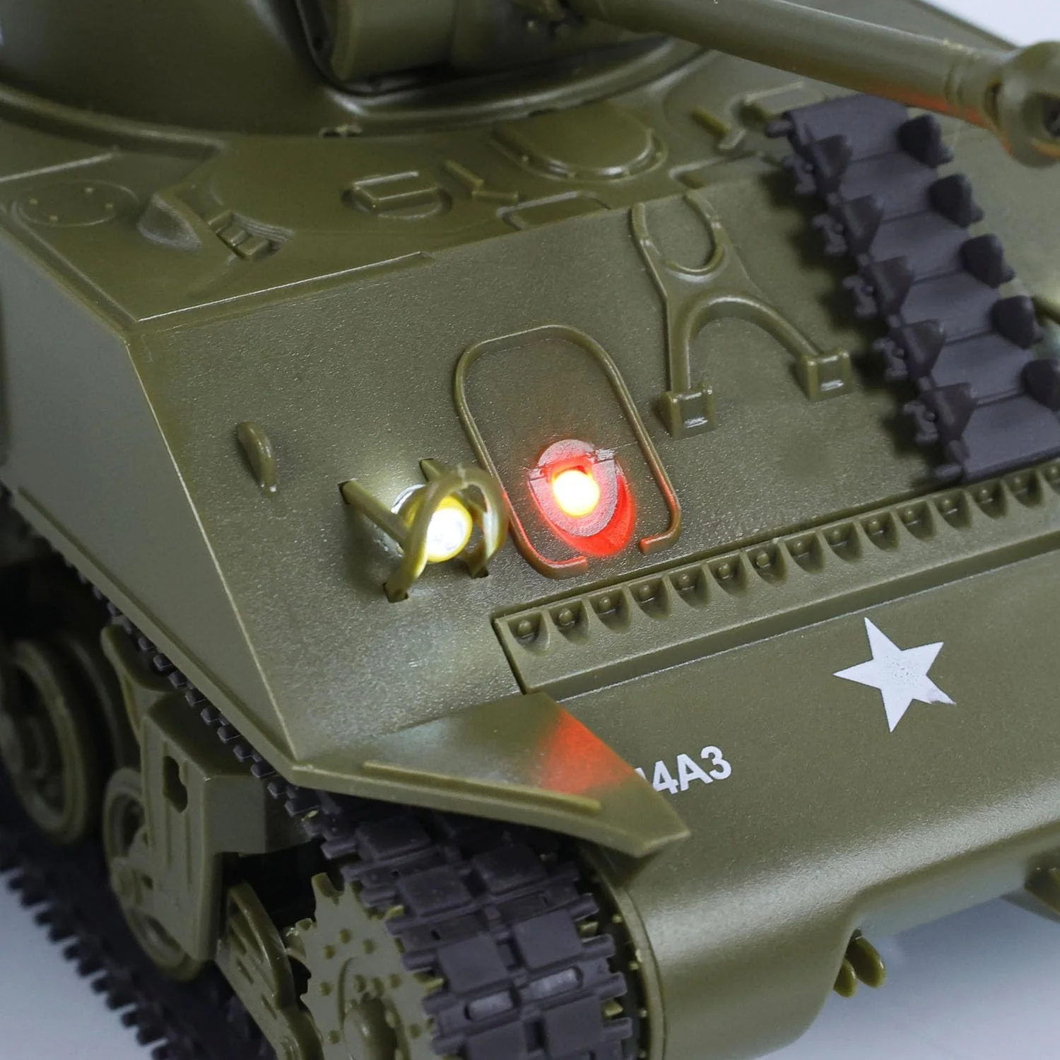 Heng Long® 1/30 RC Battle Tank Sherman M4A3 –  320° Turret Rotation, Infrared Battle, Real Sound & Light - Image 4