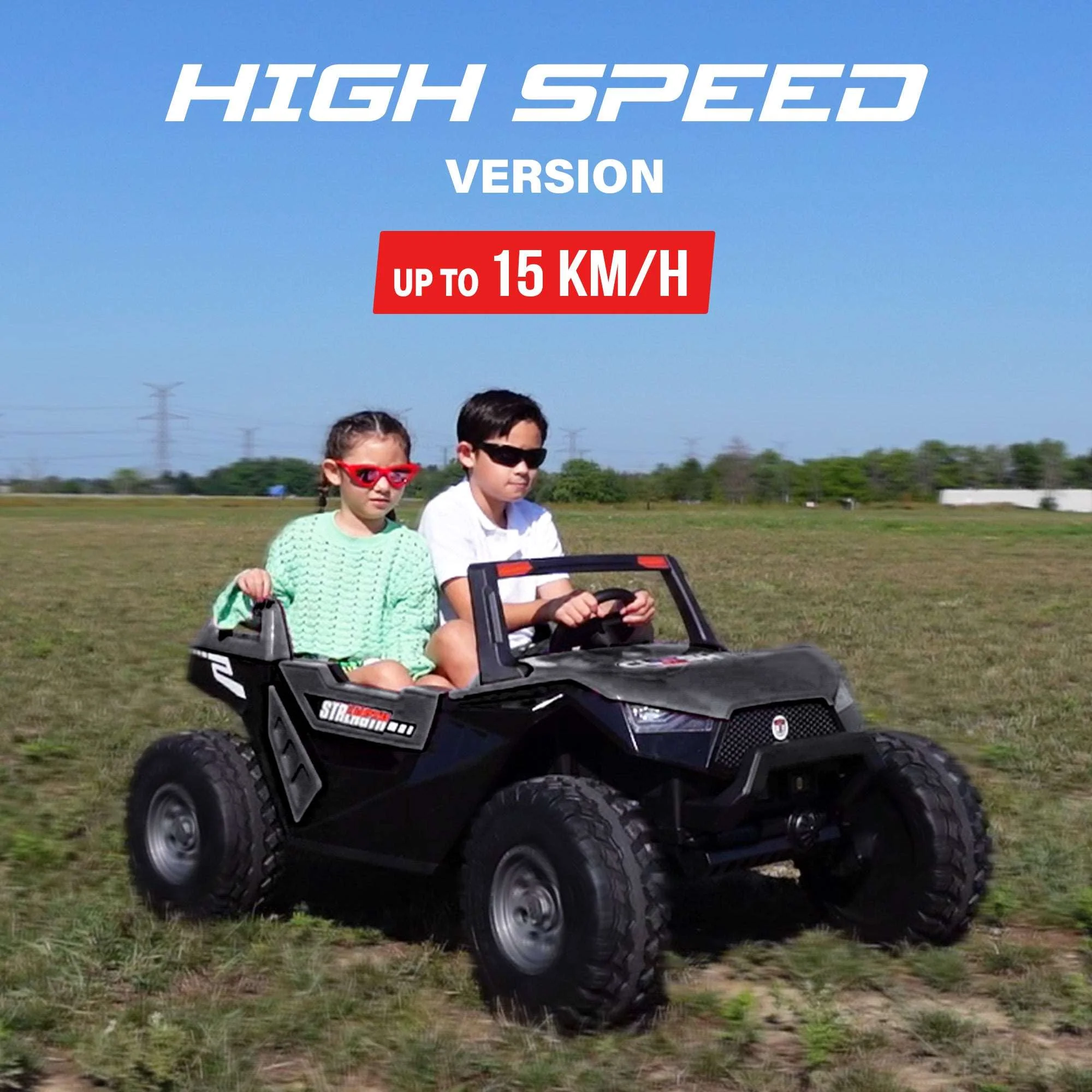 [High Speed Version] Dune Buggy 2 Seater 24V Off-Road UTV with Remote Control and EVA Tires - Image 3