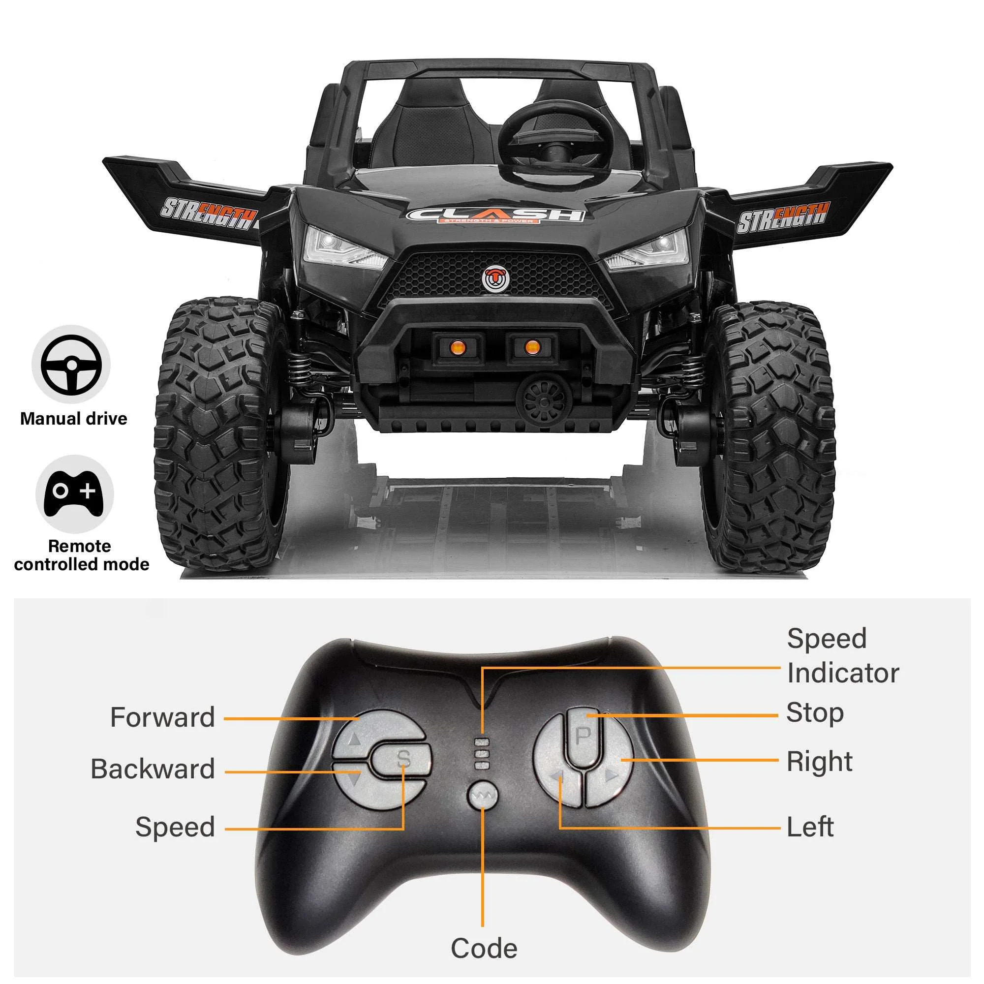 [High Speed Version] Dune Buggy 2 Seater 24V Off-Road UTV with Remote Control and EVA Tires - Image 8