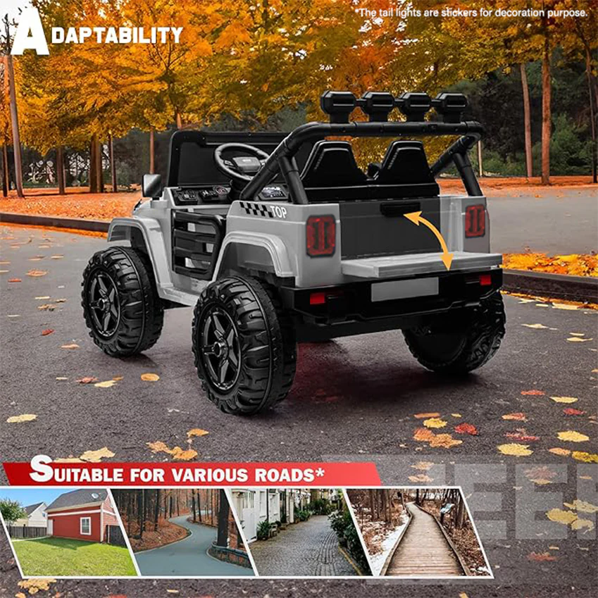 HAVOC 2 Seater Jeep 24V Kids Ride On Car Toy with Open Doors, Realistic Lights and Remote Control - Image 9