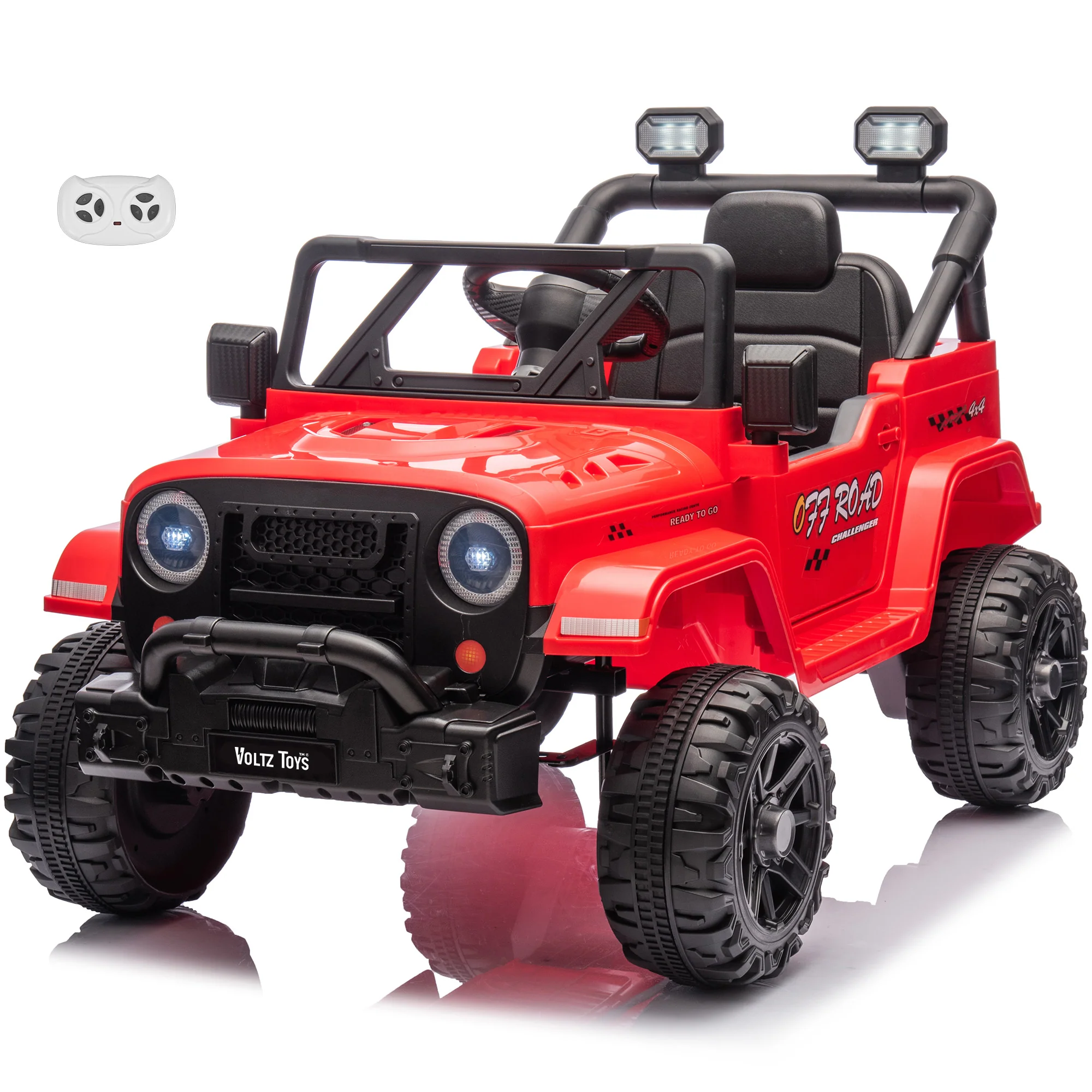 Jeep 12V Kids Ride On Car Toy with Open Doors, Realistic Lights and Remote Control - Image 10