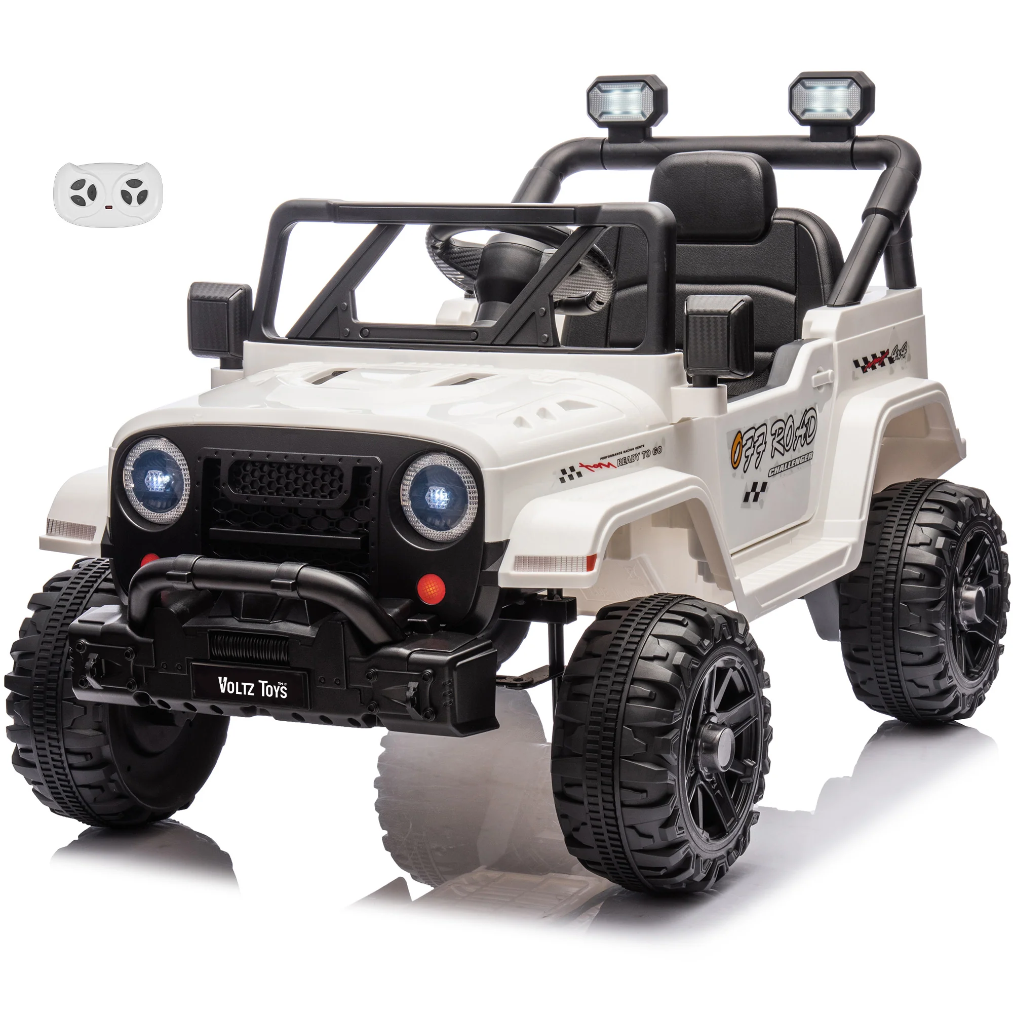 Jeep 12V Kids Ride On Car Toy with Open Doors, Realistic Lights and Remote Control - Image 11