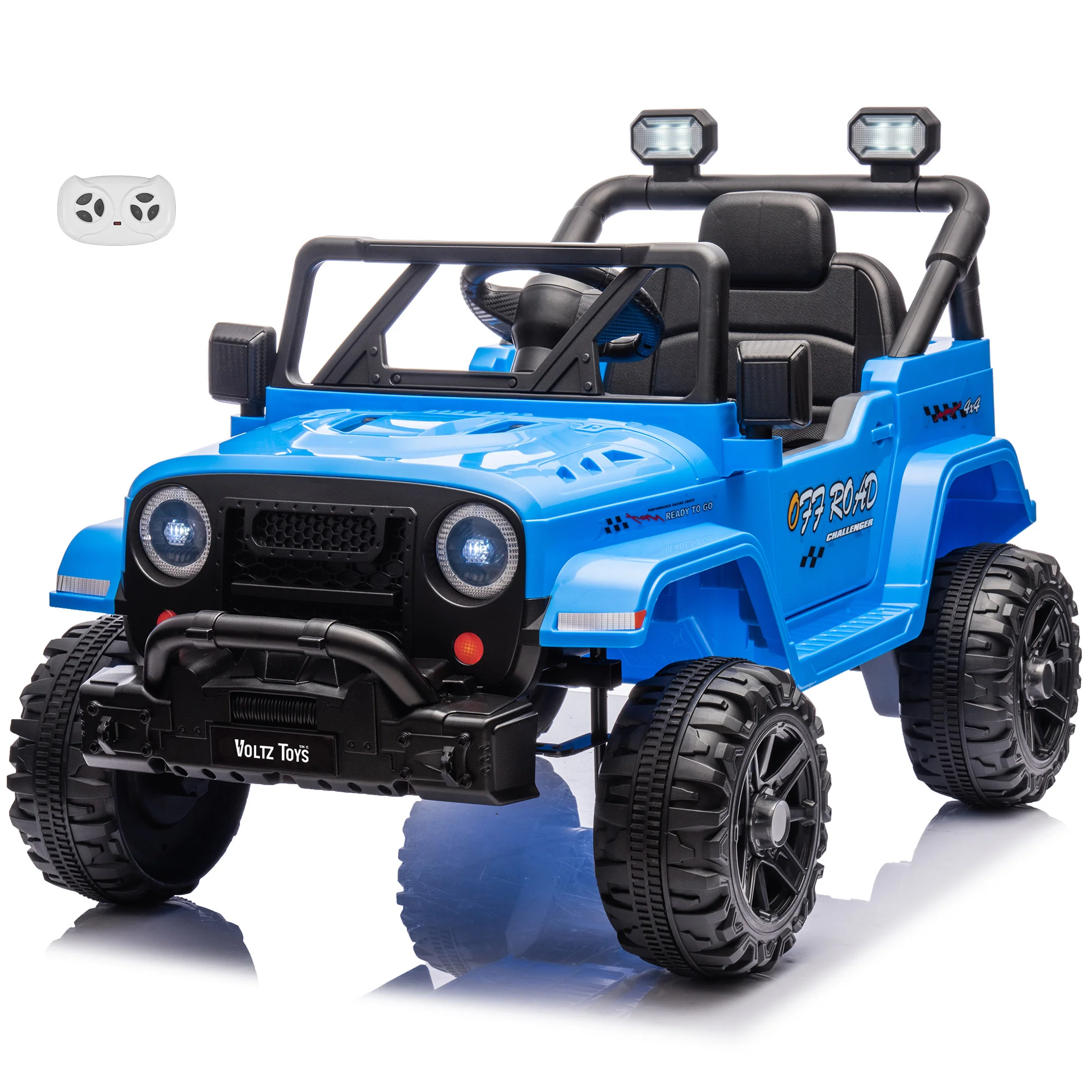 Jeep 12V Kids Ride On Car Toy with Open Doors, Realistic Lights and Remote Control - Image 2
