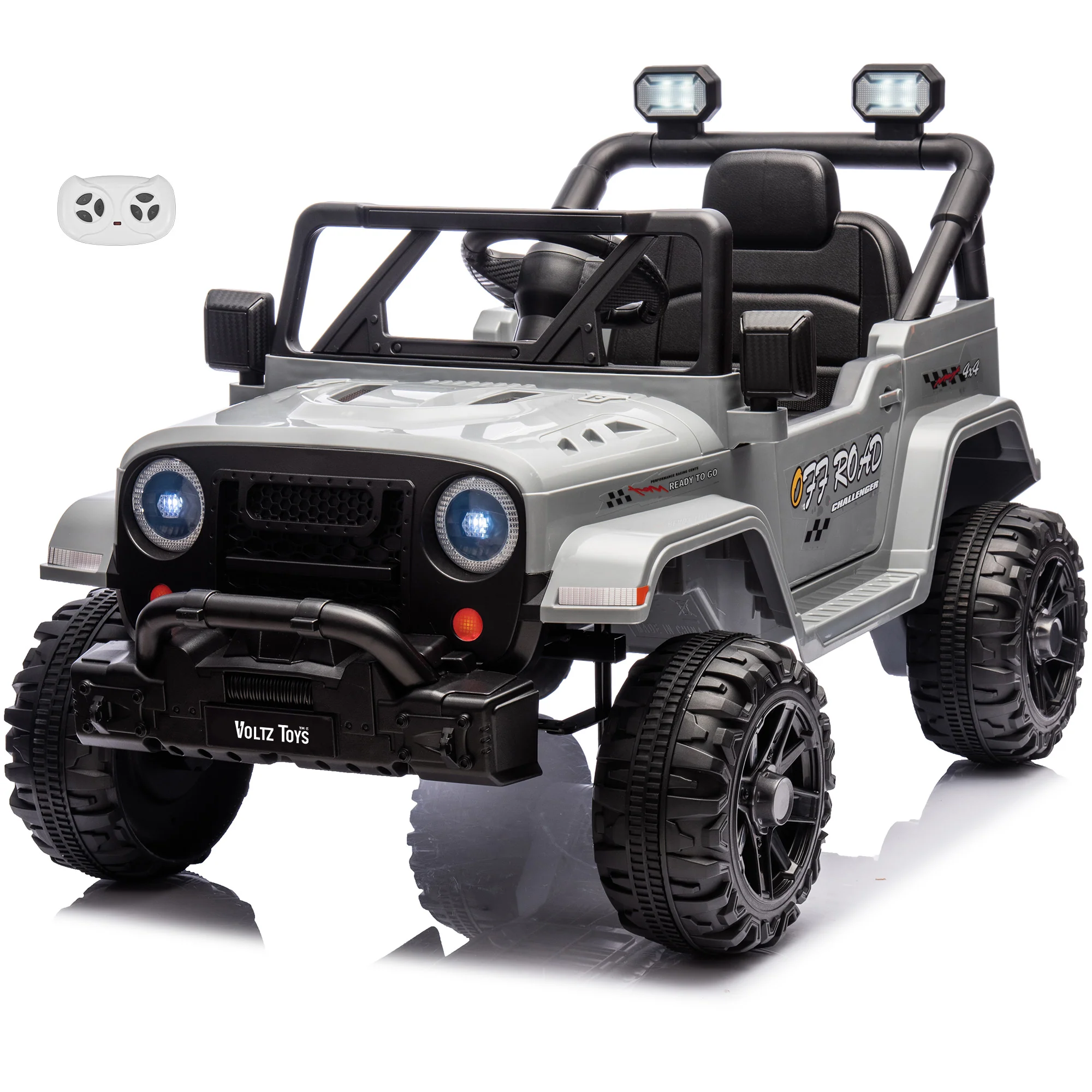 Jeep 12V Kids Ride On Car Toy with Open Doors, Realistic Lights and Remote Control - Image 8