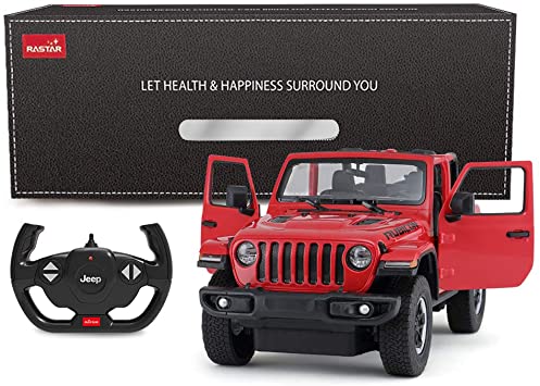 Jeep Wrangler Off-Road RC Car 1/14 Scale Licensed Remote Control Toy Car with Open Doors and Working Lights by Rastar - Image 11