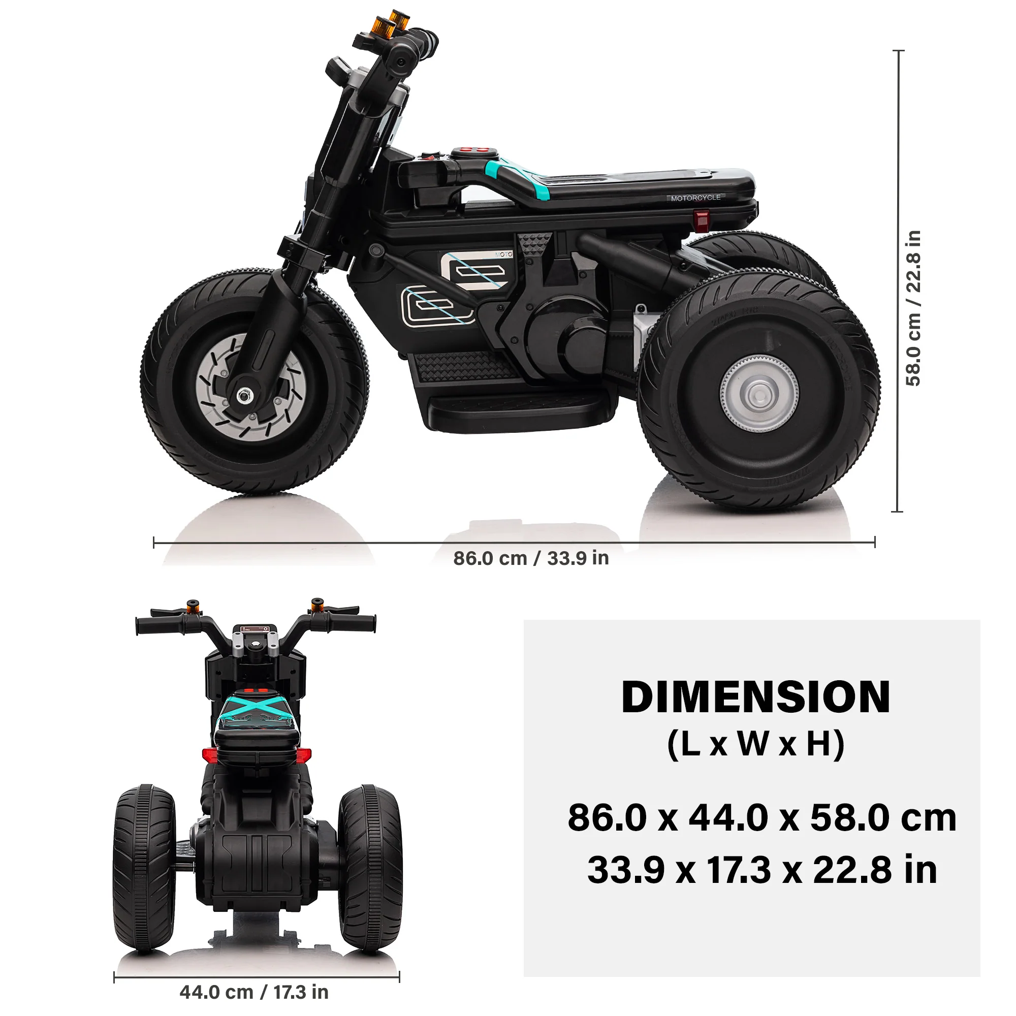 Kids Motorcycle 6V with 3 Wheels, Realistic Lights and Sound - Image 4