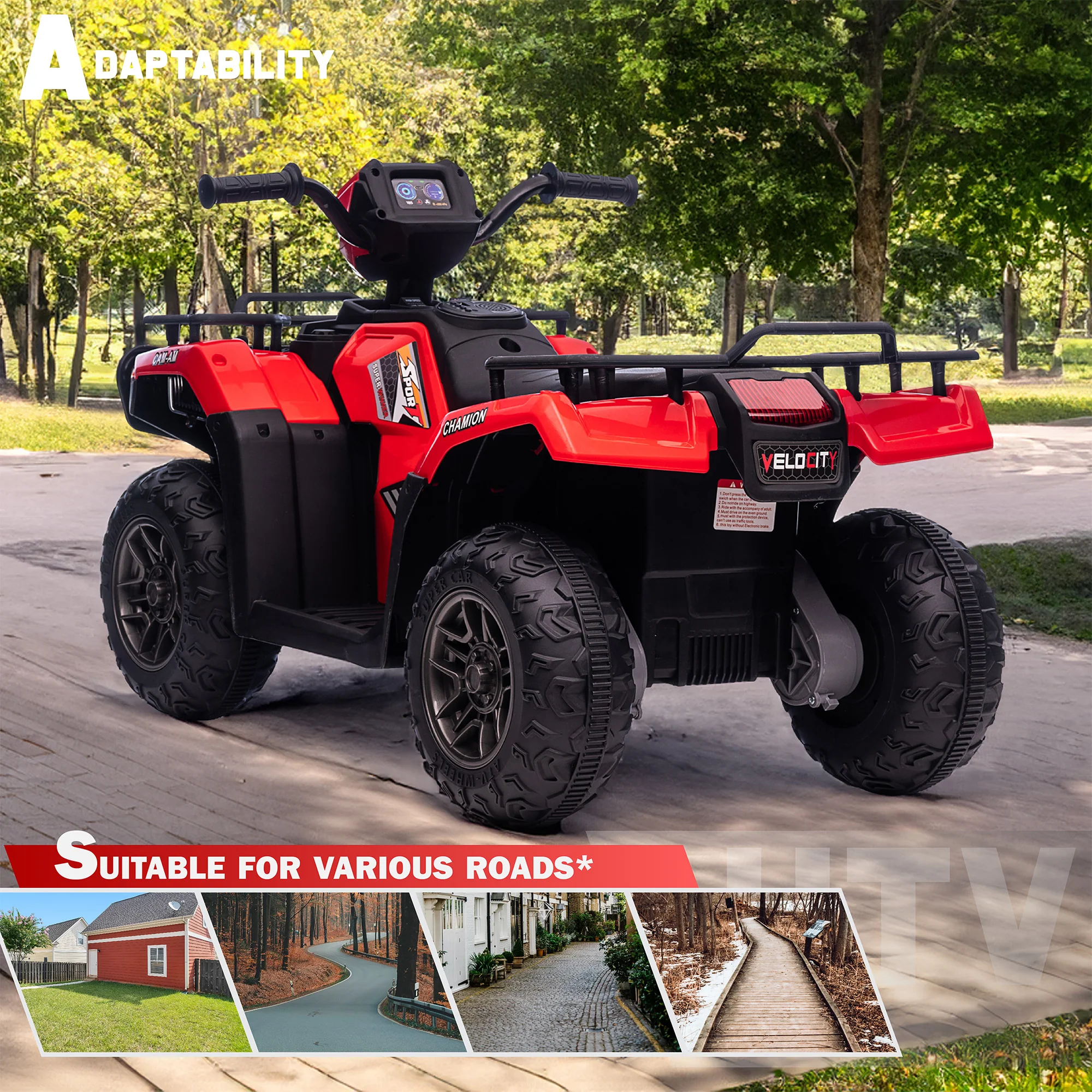 Kids Quad ATV 12V Ride on Car 4-Wheeler with LED Lights and Music - Image 7